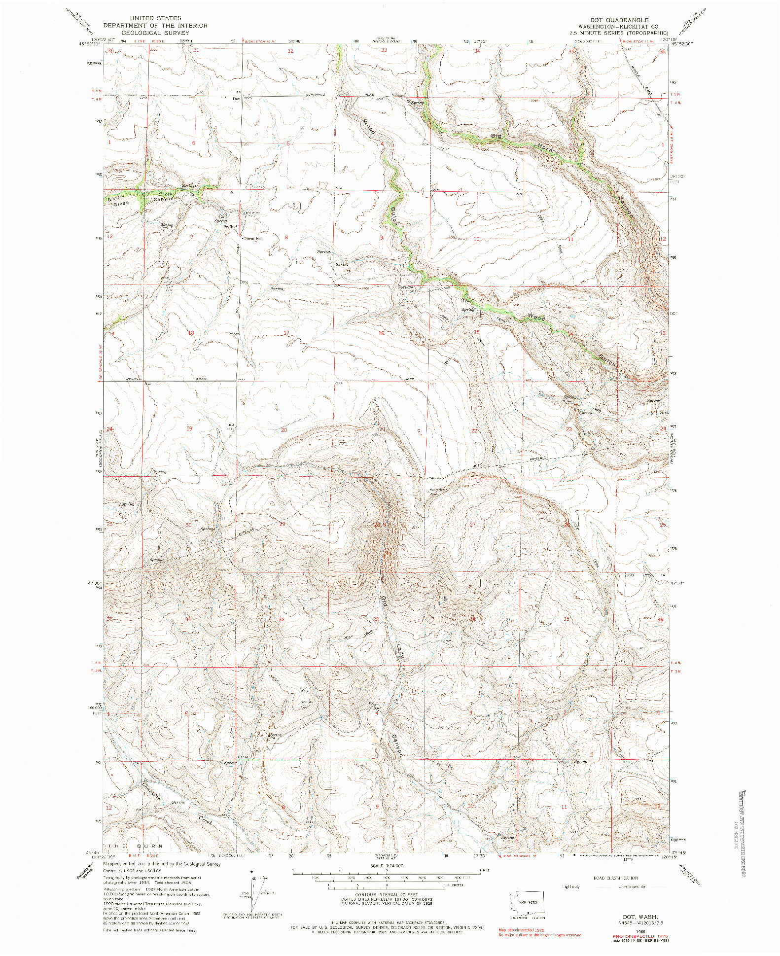 USGS 1:24000-SCALE QUADRANGLE FOR DOT, WA 1965