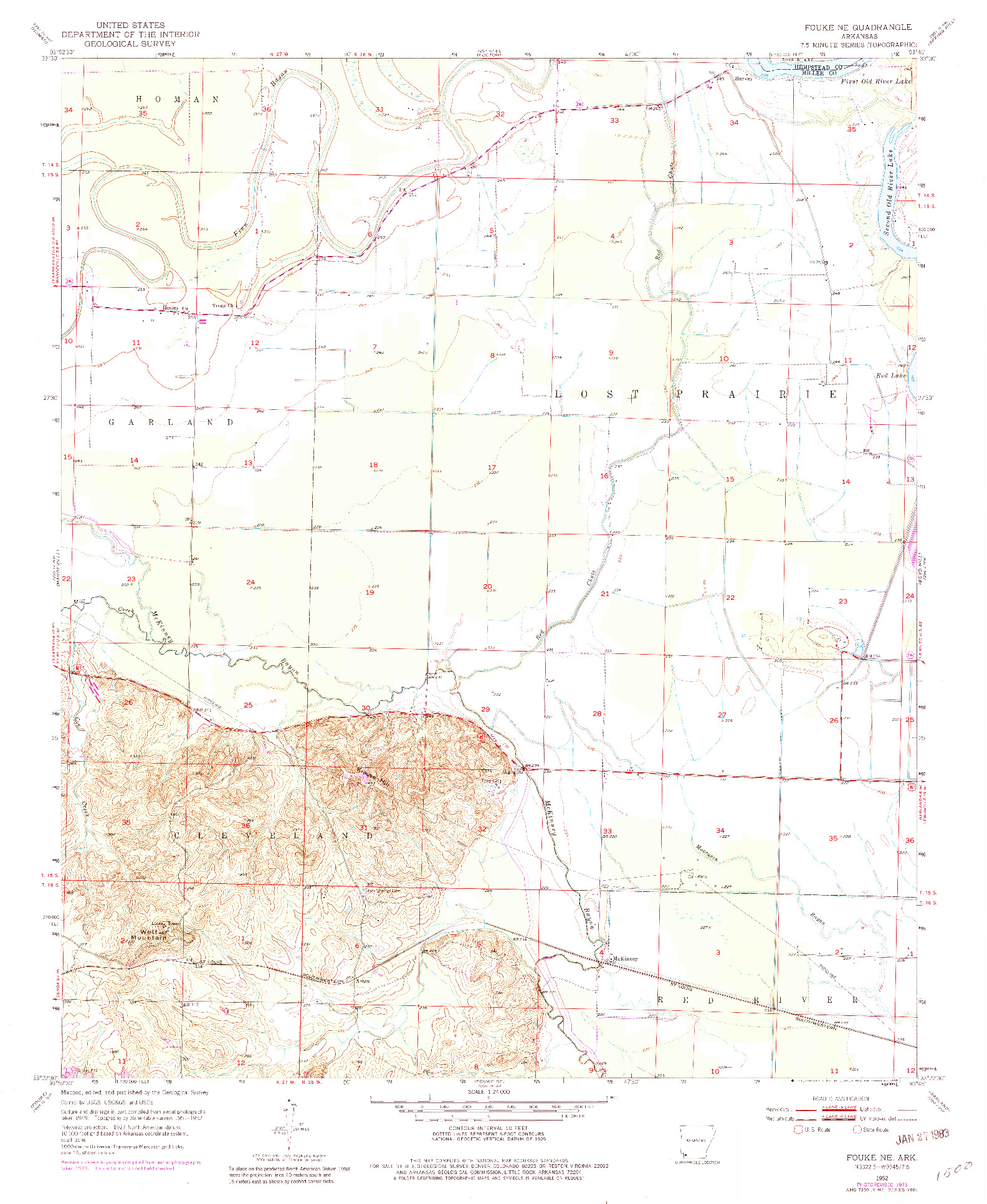 USGS 1:24000-SCALE QUADRANGLE FOR FOUKE NE, AR 1952