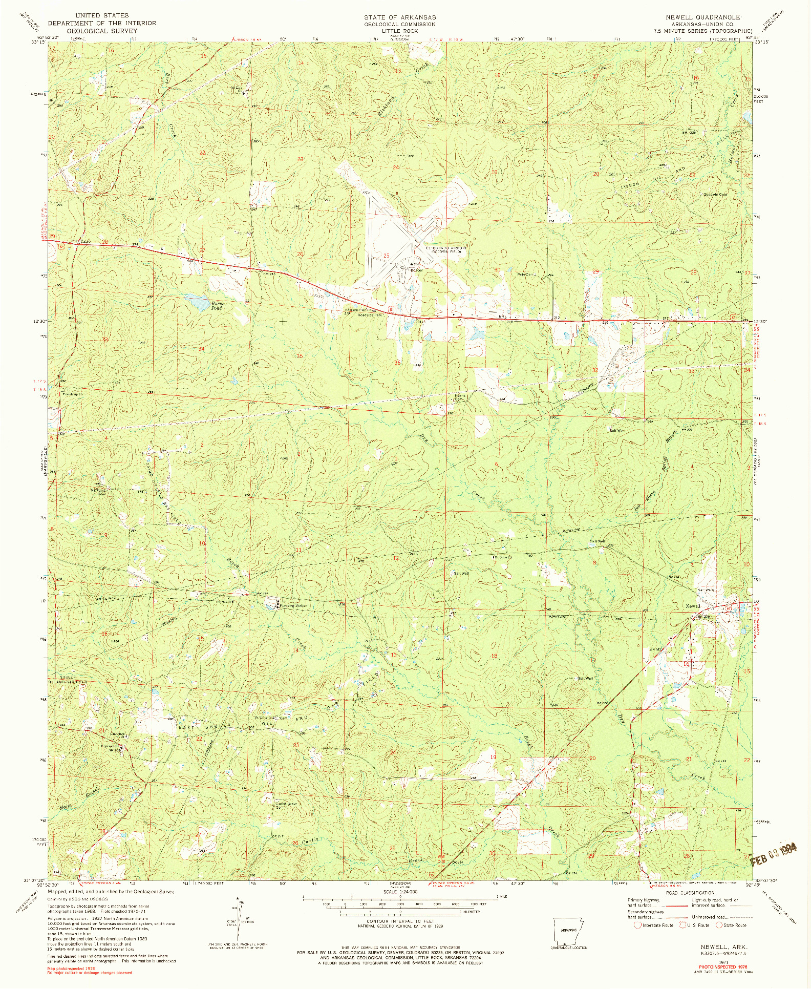 USGS 1:24000-SCALE QUADRANGLE FOR NEWELL, AR 1971