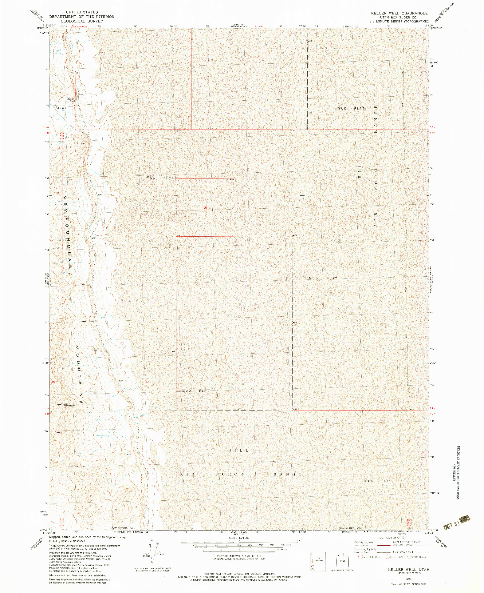 USGS 1:24000-SCALE QUADRANGLE FOR KELLER WELL, UT 1983