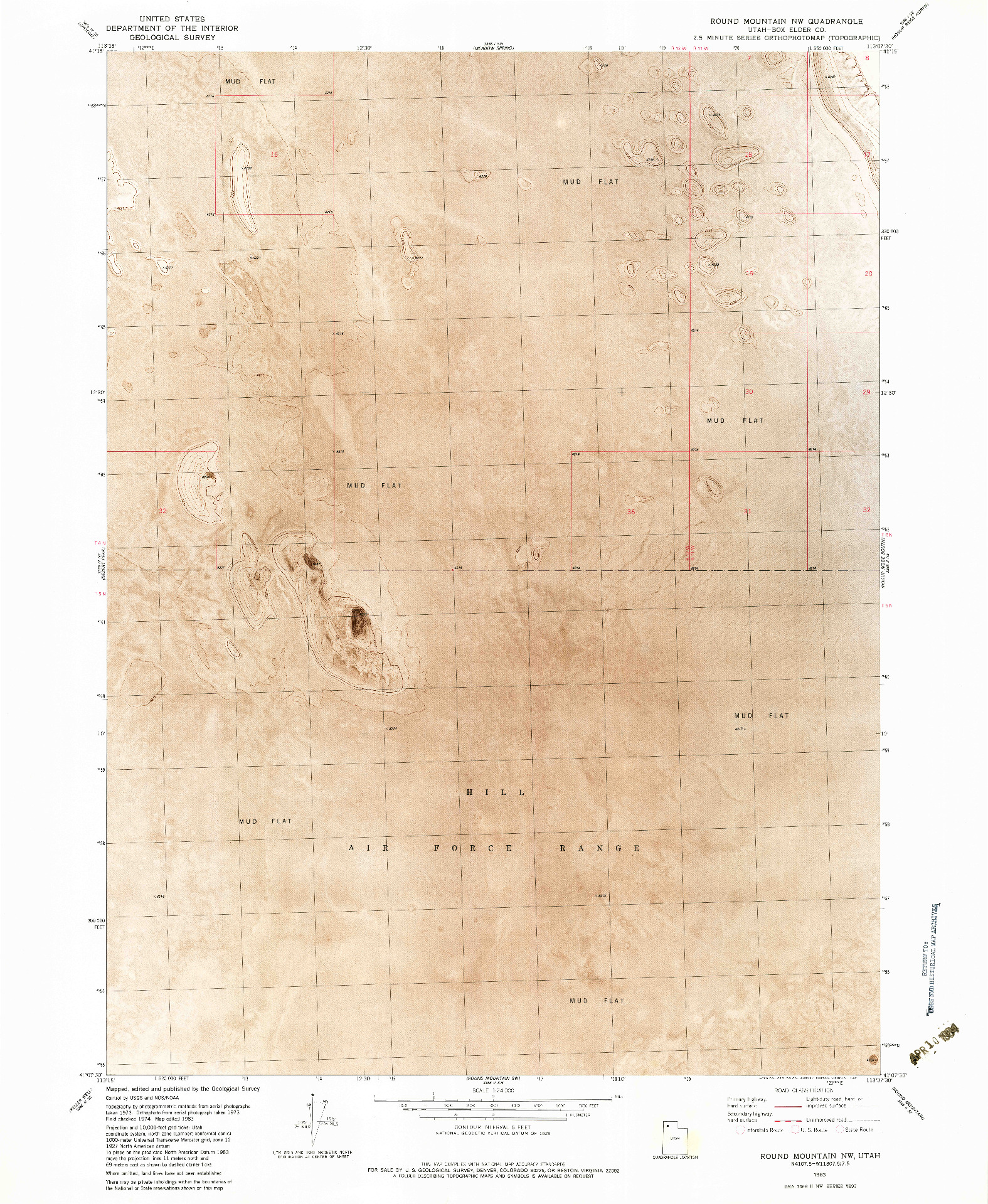 USGS 1:24000-SCALE QUADRANGLE FOR ROUND MOUNTAIN NW, UT 1983