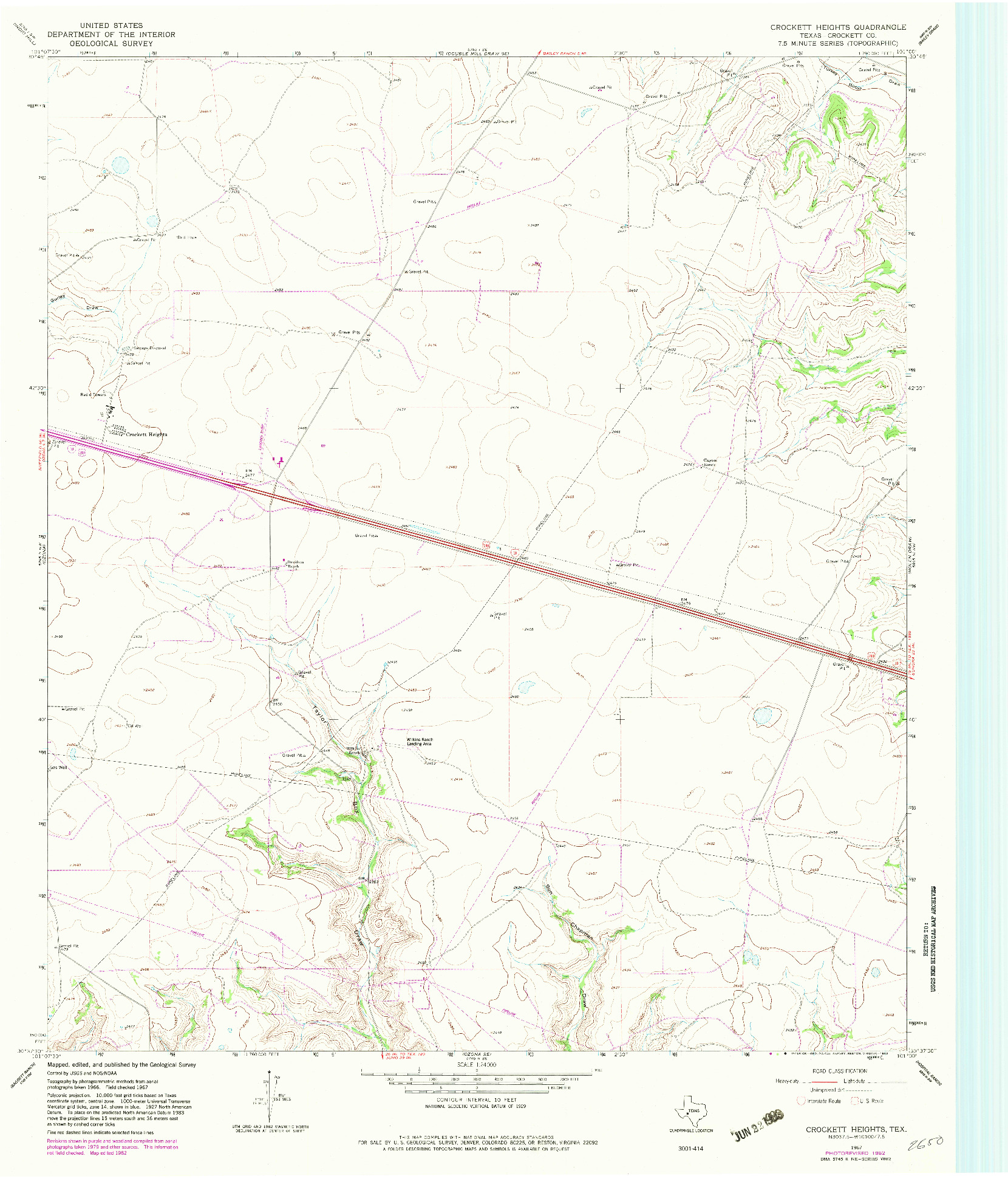 USGS 1:24000-SCALE QUADRANGLE FOR CROCKETT HEIGHTS, TX 1967