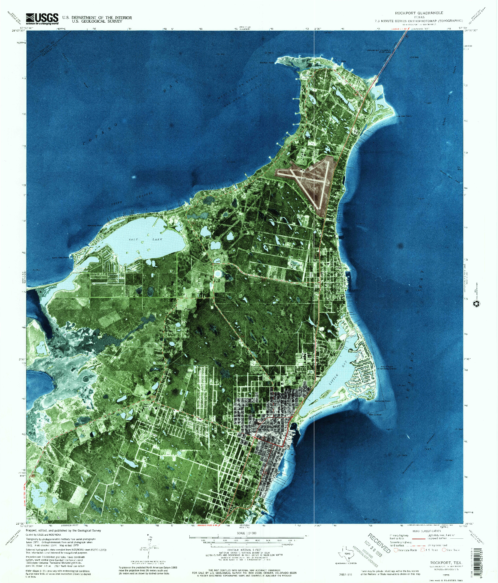 USGS 1:24000-SCALE QUADRANGLE FOR ROCKPORT, TX 1979