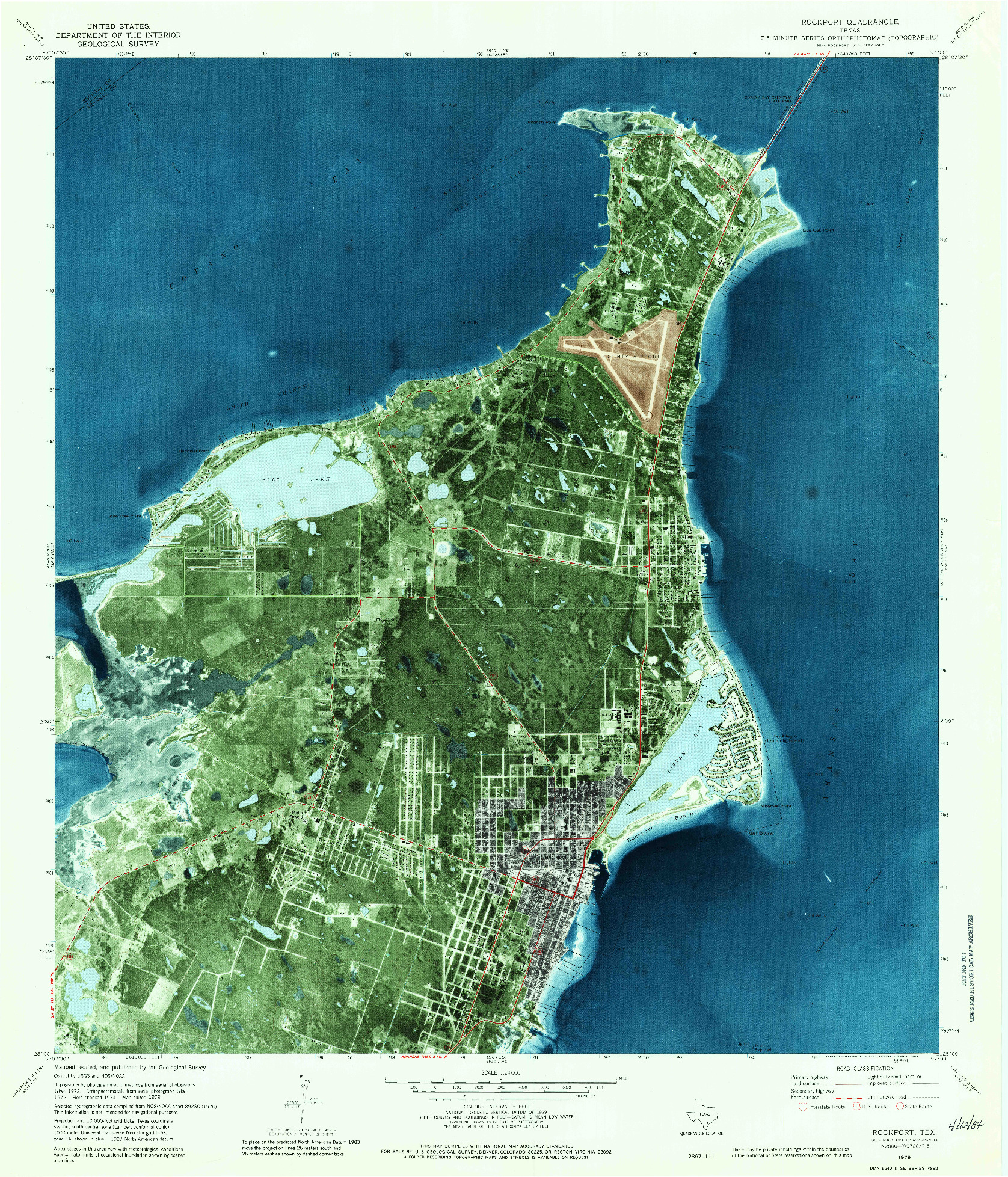 USGS 1:24000-SCALE QUADRANGLE FOR ROCKPORT, TX 1979