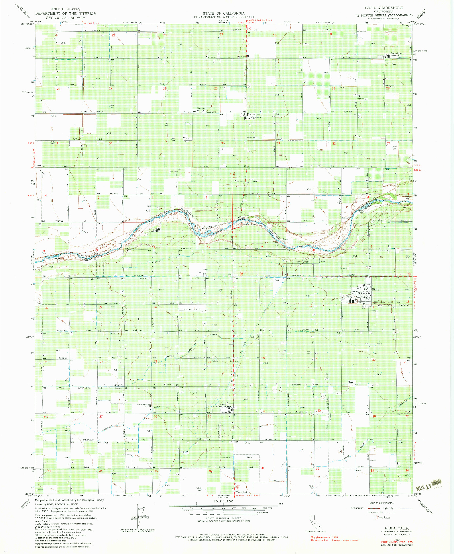 USGS 1:24000-SCALE QUADRANGLE FOR BIOLA, CA 1963
