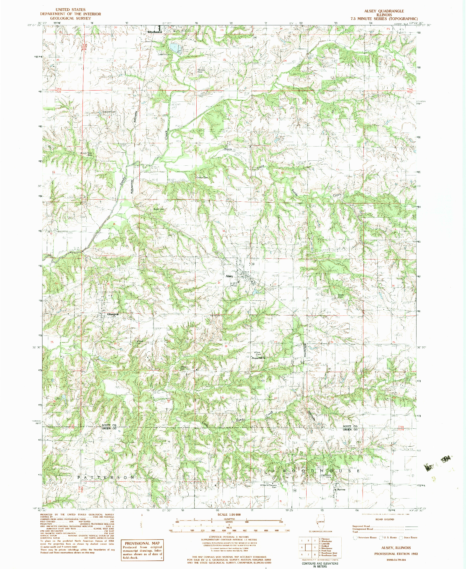 USGS 1:24000-SCALE QUADRANGLE FOR ALSEY, IL 1983