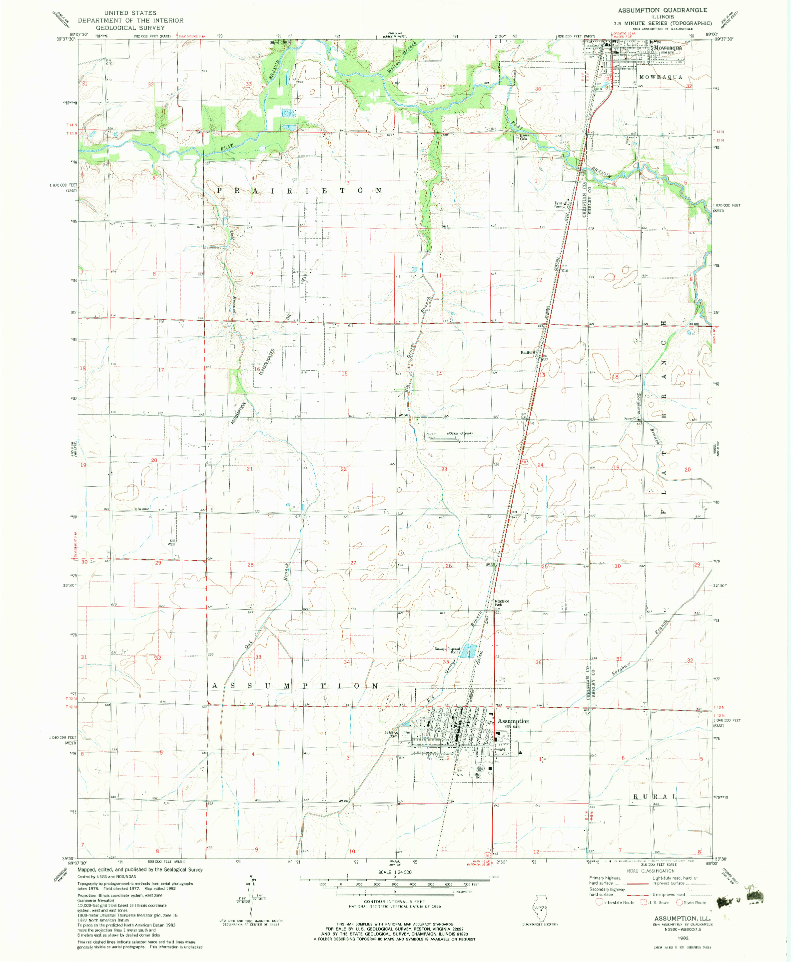 USGS 1:24000-SCALE QUADRANGLE FOR ASSUMPTION, IL 1982
