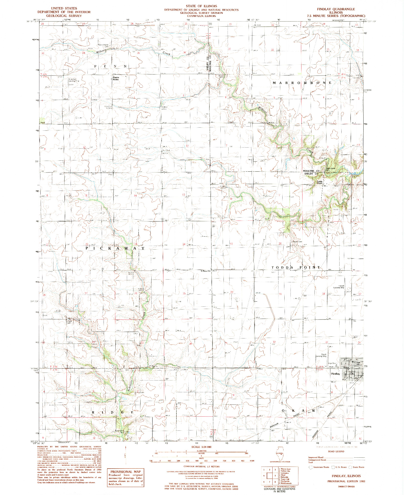 USGS 1:24000-SCALE QUADRANGLE FOR FINDLAY, IL 1983