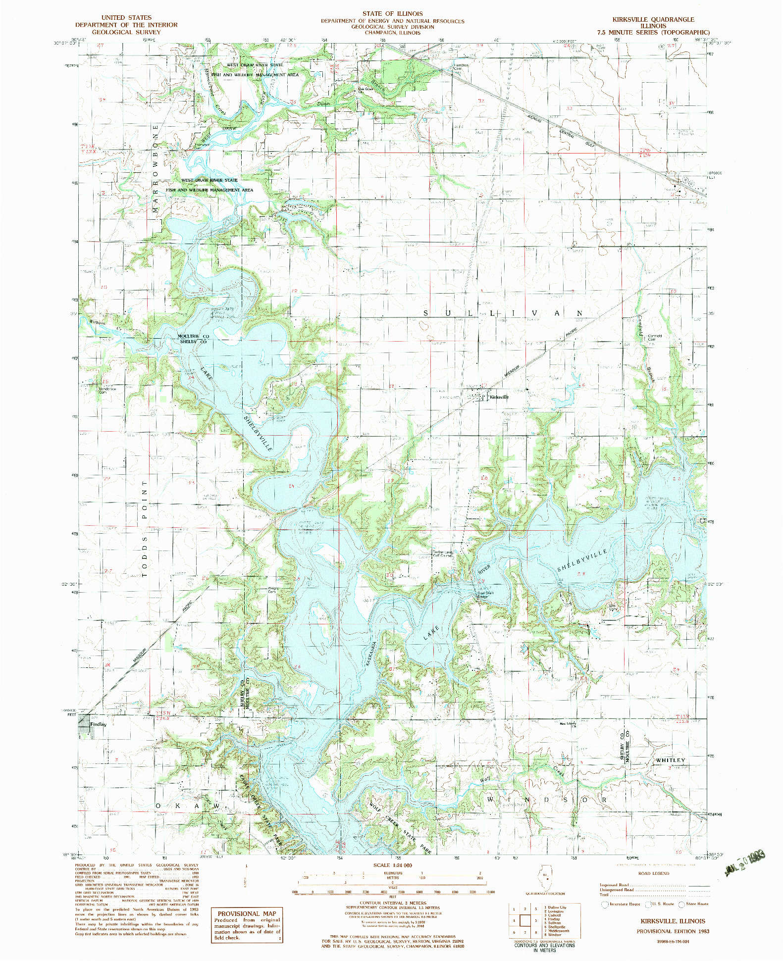 USGS 1:24000-SCALE QUADRANGLE FOR KIRKSVILLE, IL 1983