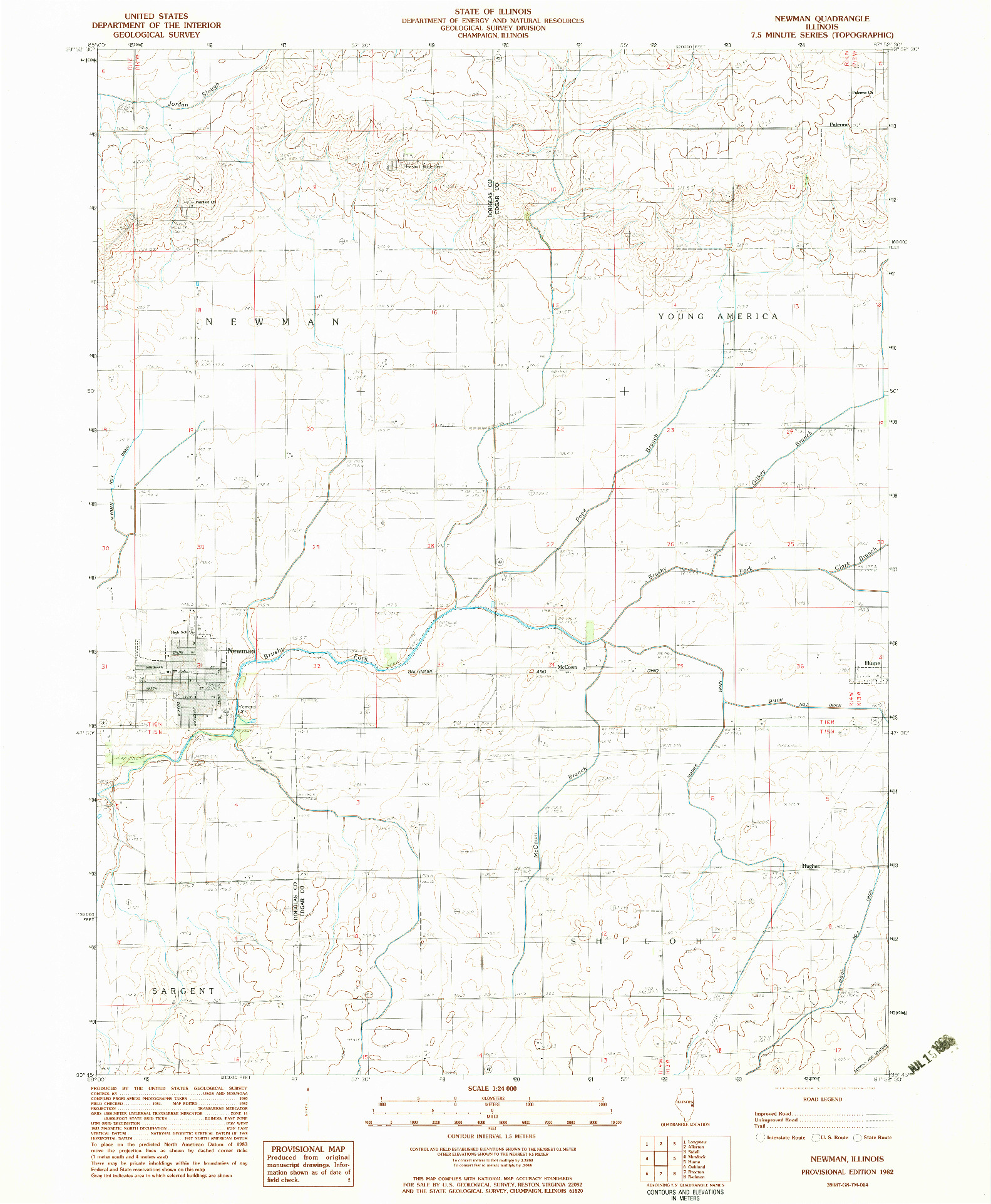 USGS 1:24000-SCALE QUADRANGLE FOR NEWMAN, IL 1982