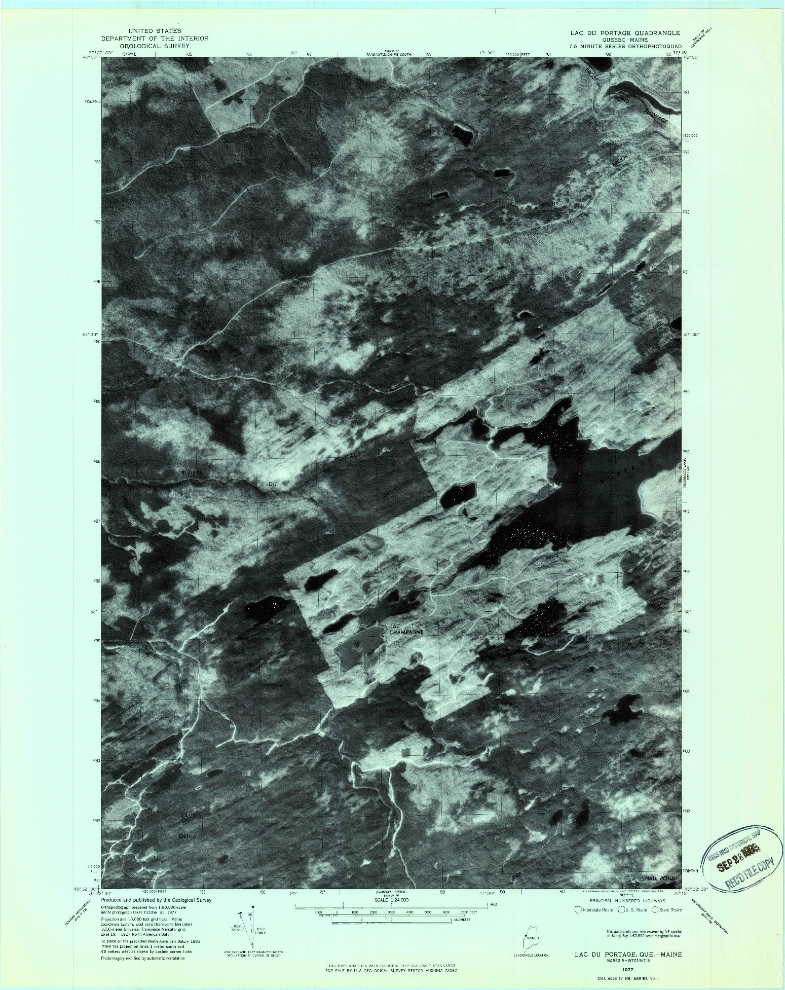 USGS 1:24000-SCALE QUADRANGLE FOR LAC DU PORTAGE, ME 1977