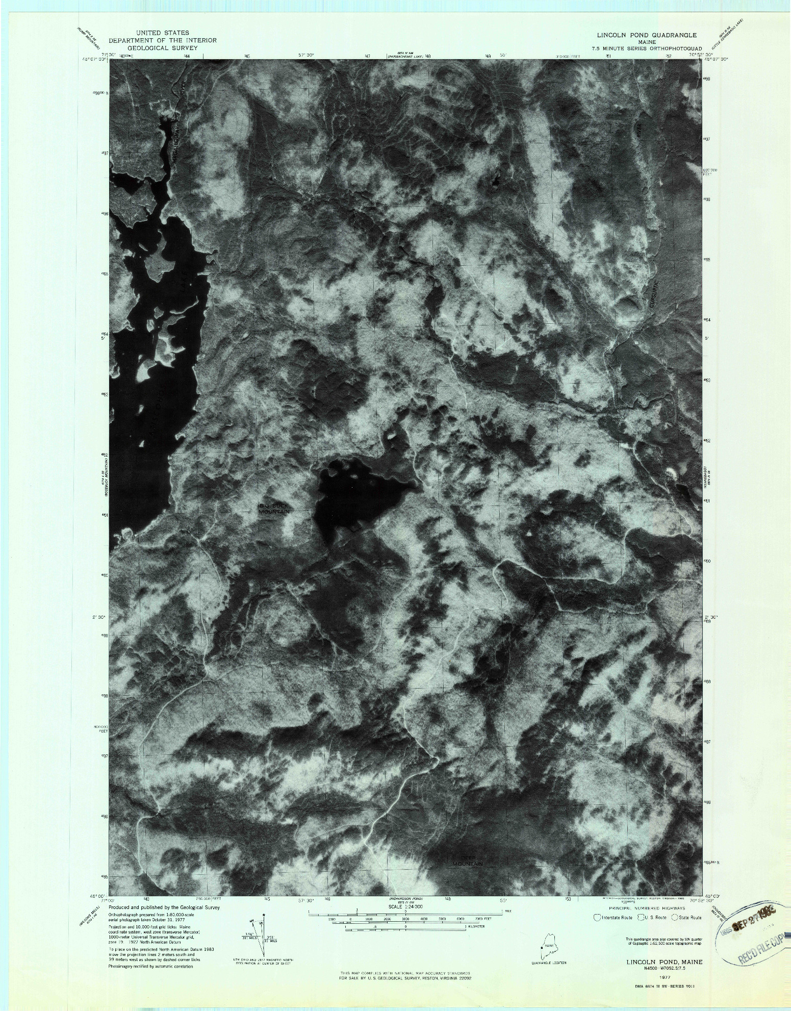 USGS 1:24000-SCALE QUADRANGLE FOR LINCOLN POND, ME 1977