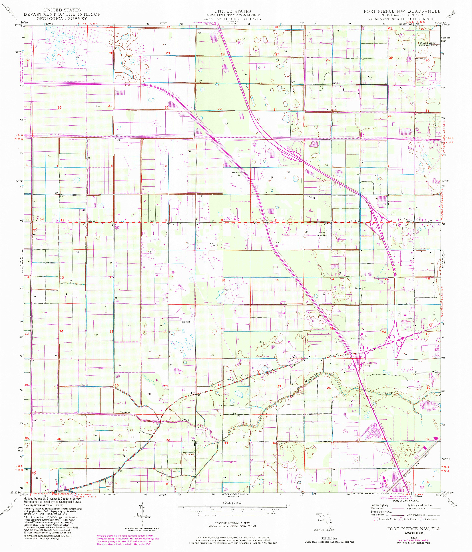 USGS 1:24000-SCALE QUADRANGLE FOR FORT PIERCE NW, FL 1949