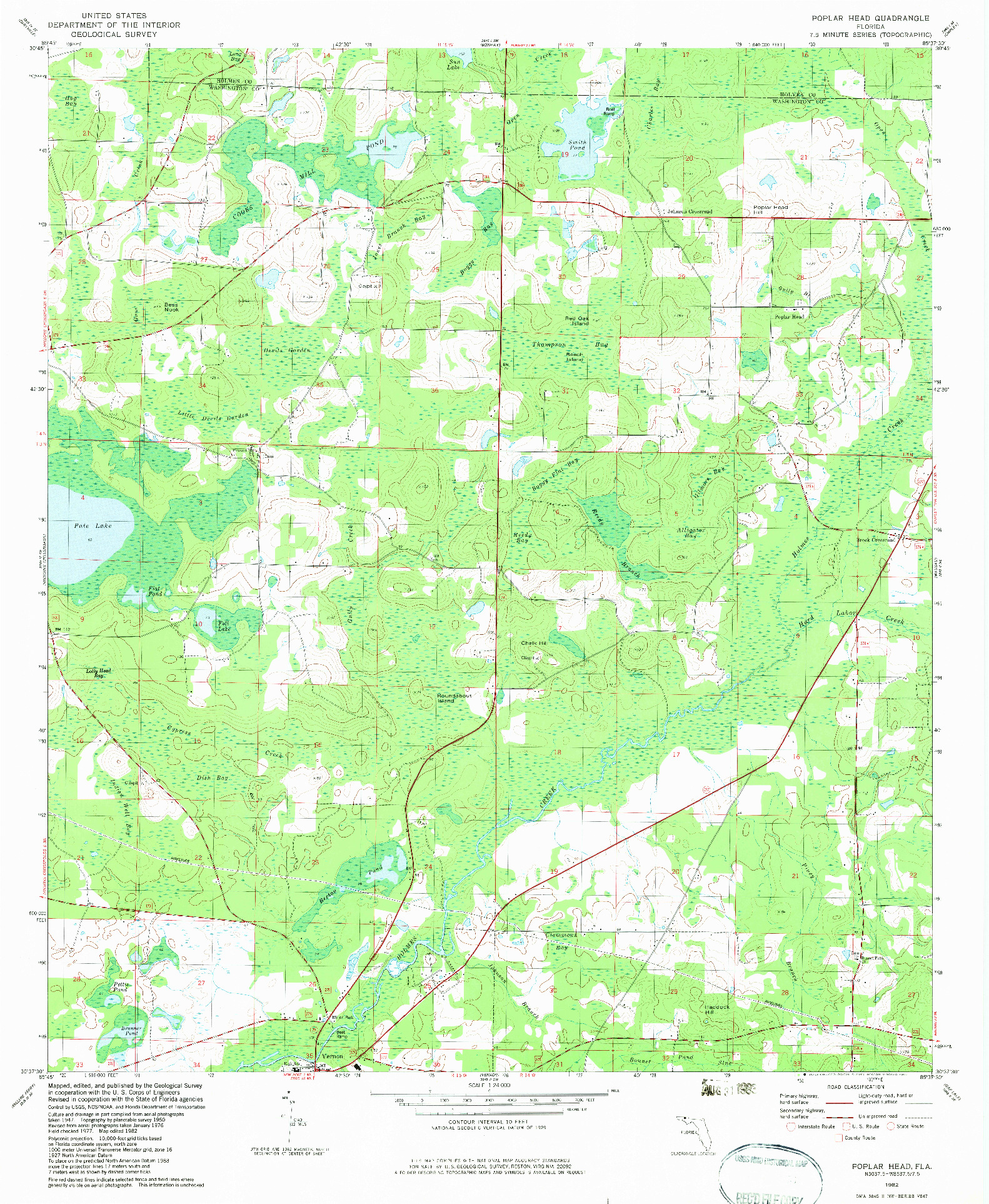 USGS 1:24000-SCALE QUADRANGLE FOR POPLAR HEAD, FL 1982