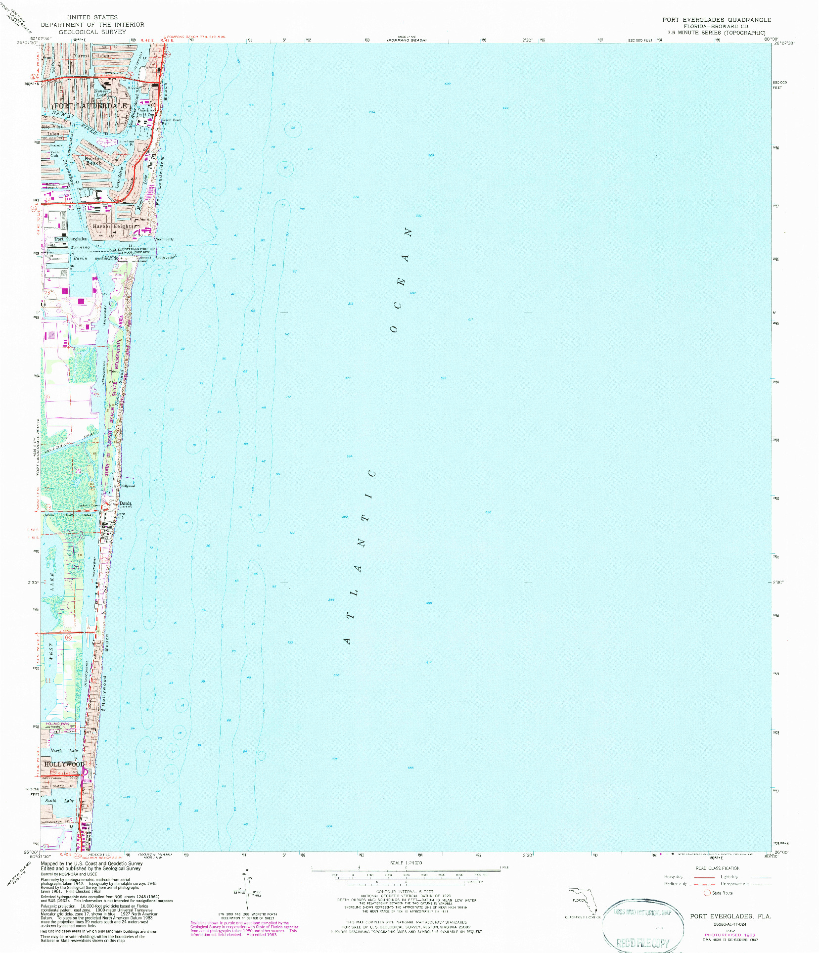 USGS 1:24000-SCALE QUADRANGLE FOR PORT EVERGLADES, FL 1962