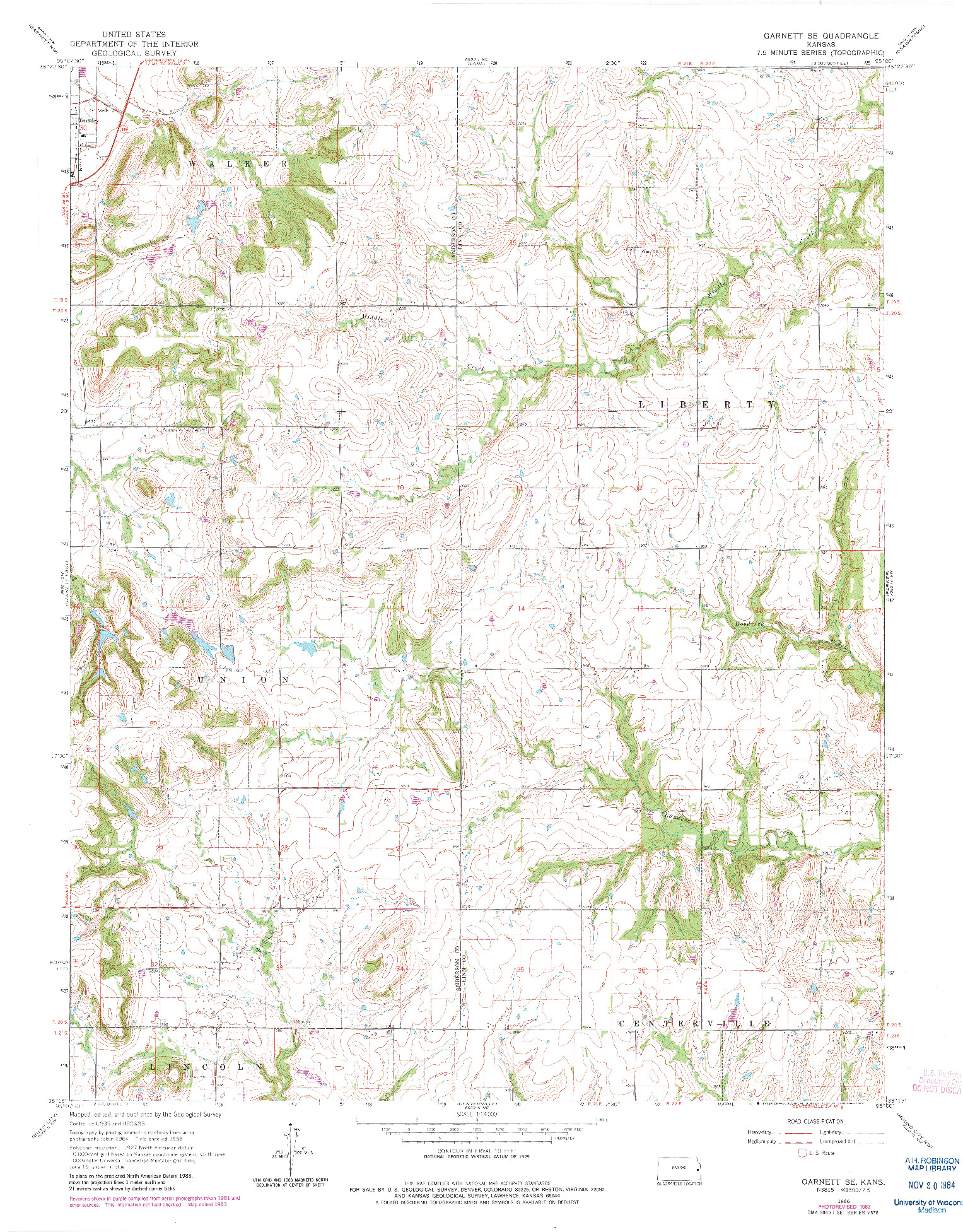 USGS 1:24000-SCALE QUADRANGLE FOR GARNETT SE, KS 1966