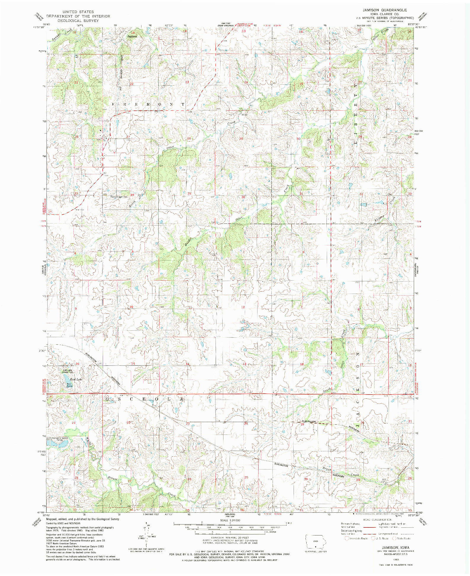 USGS 1:24000-SCALE QUADRANGLE FOR JAMISON, IA 1983