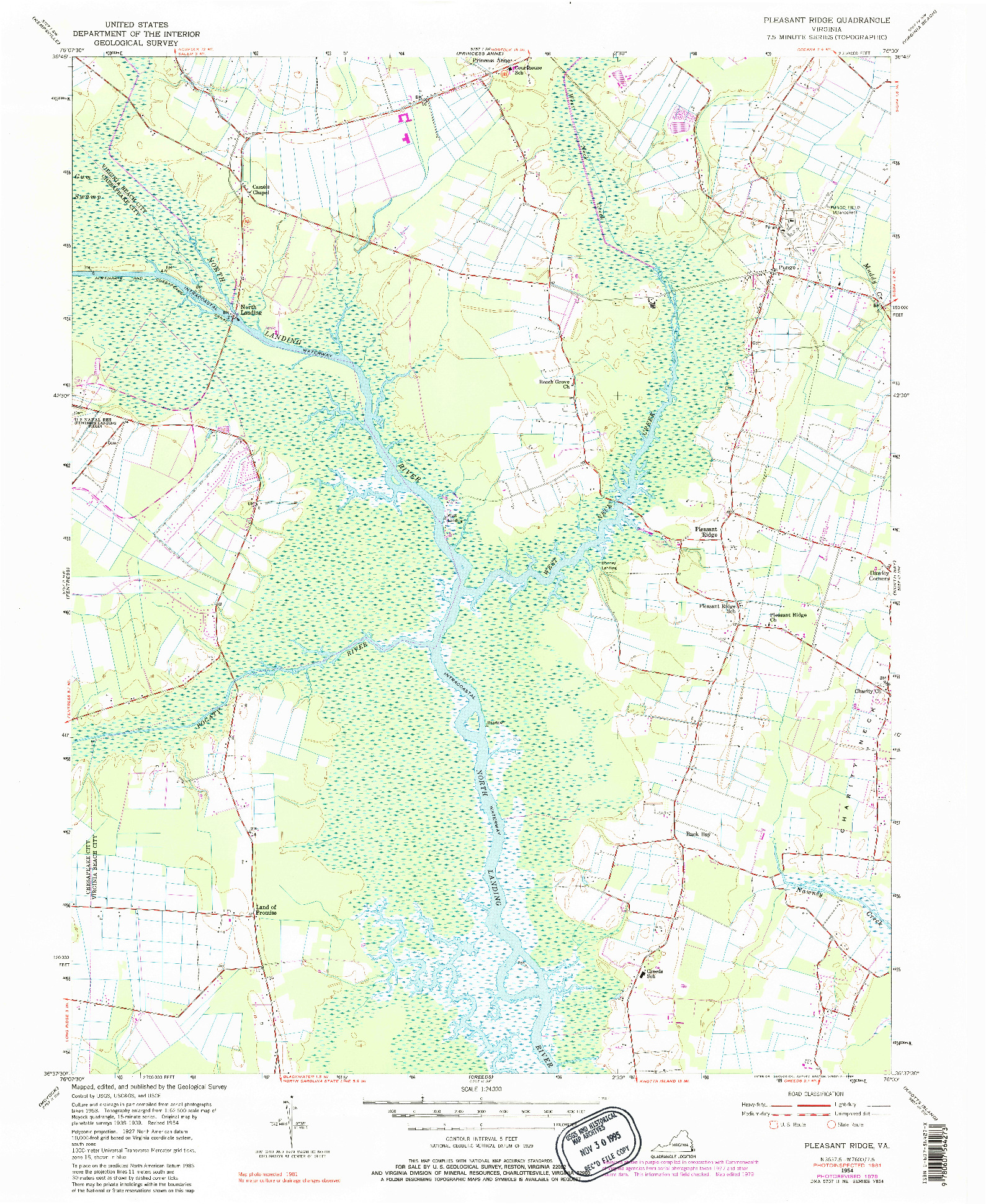 USGS 1:24000-SCALE QUADRANGLE FOR PLEASANT RIDGE, VA 1954