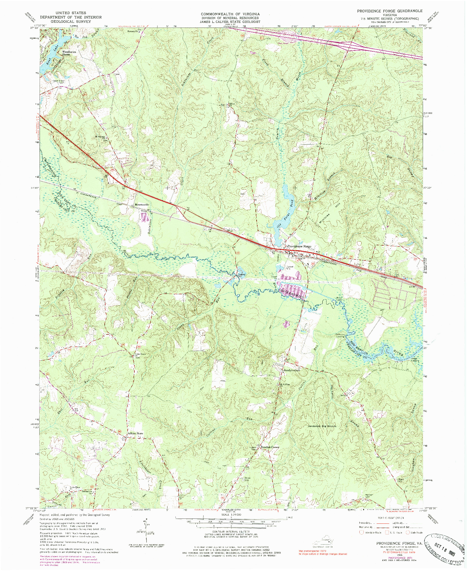 USGS 1:24000-SCALE QUADRANGLE FOR PROVIDENCE FORGE, VA 1966