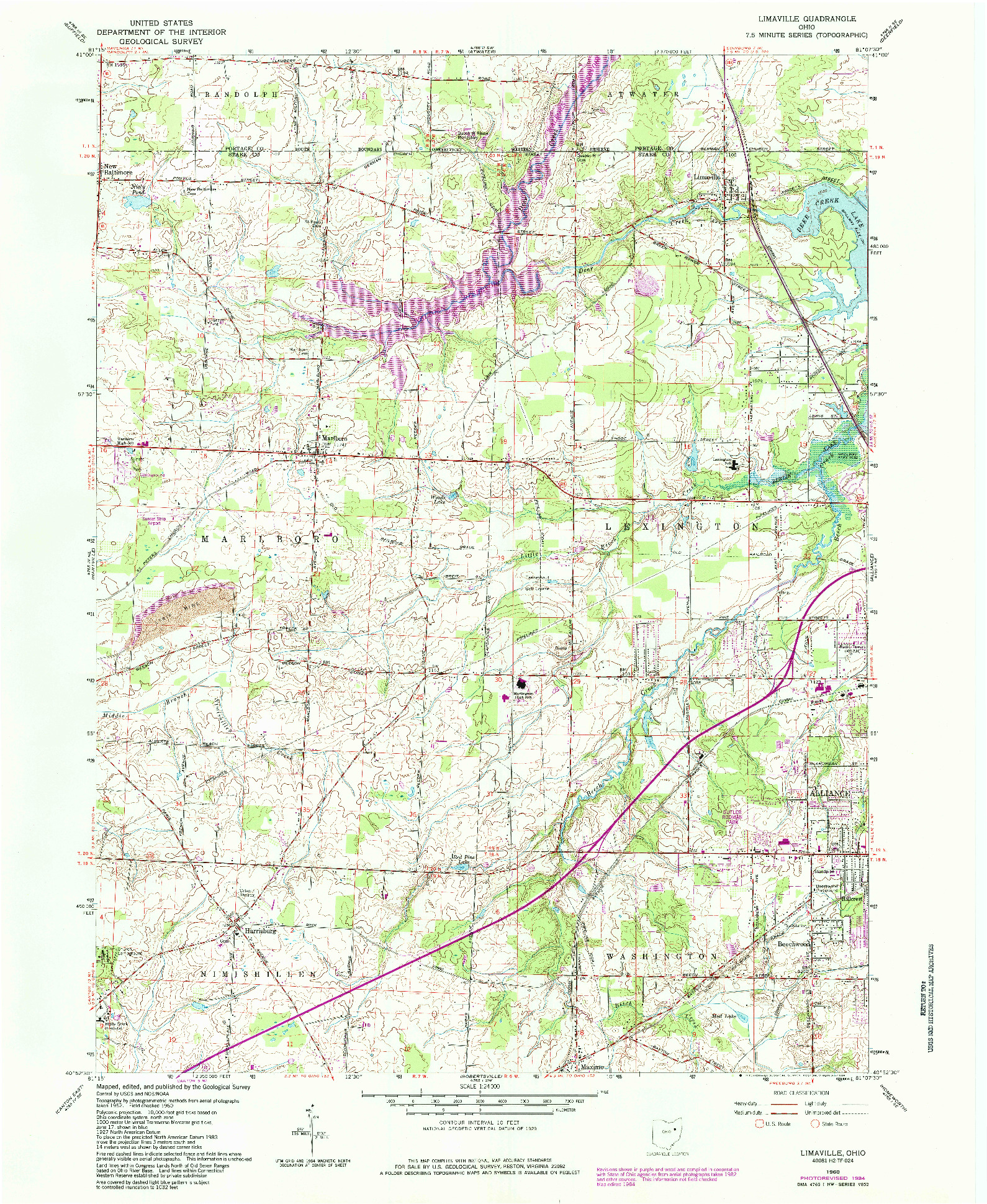 USGS 1:24000-SCALE QUADRANGLE FOR LIMAVILLE, OH 1960