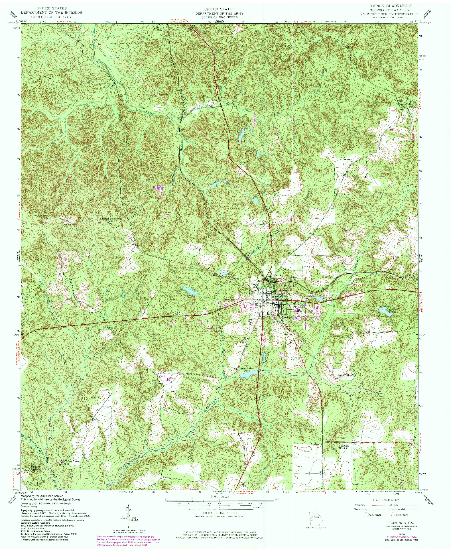 USGS 1:24000-SCALE QUADRANGLE FOR LUMPKIN, GA 1955