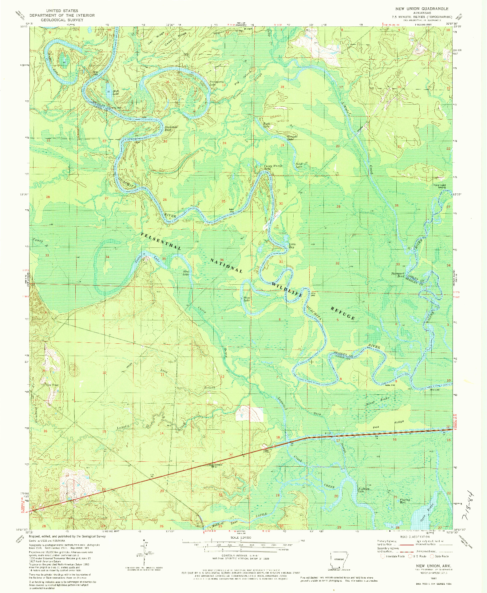 USGS 1:24000-SCALE QUADRANGLE FOR NEW UNION, AR 1981