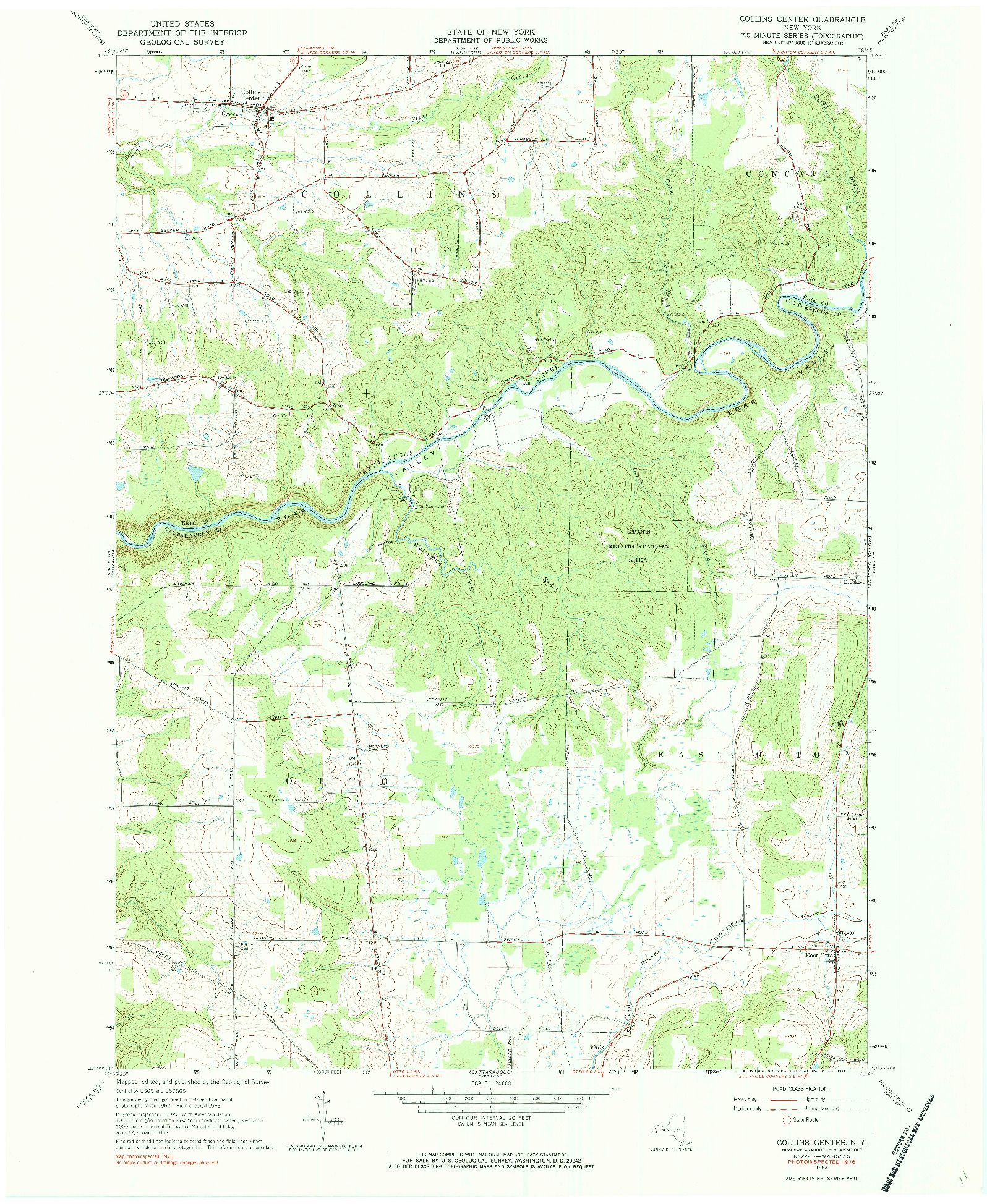 USGS 1:24000-SCALE QUADRANGLE FOR COLLINS CENTER, NY 1963