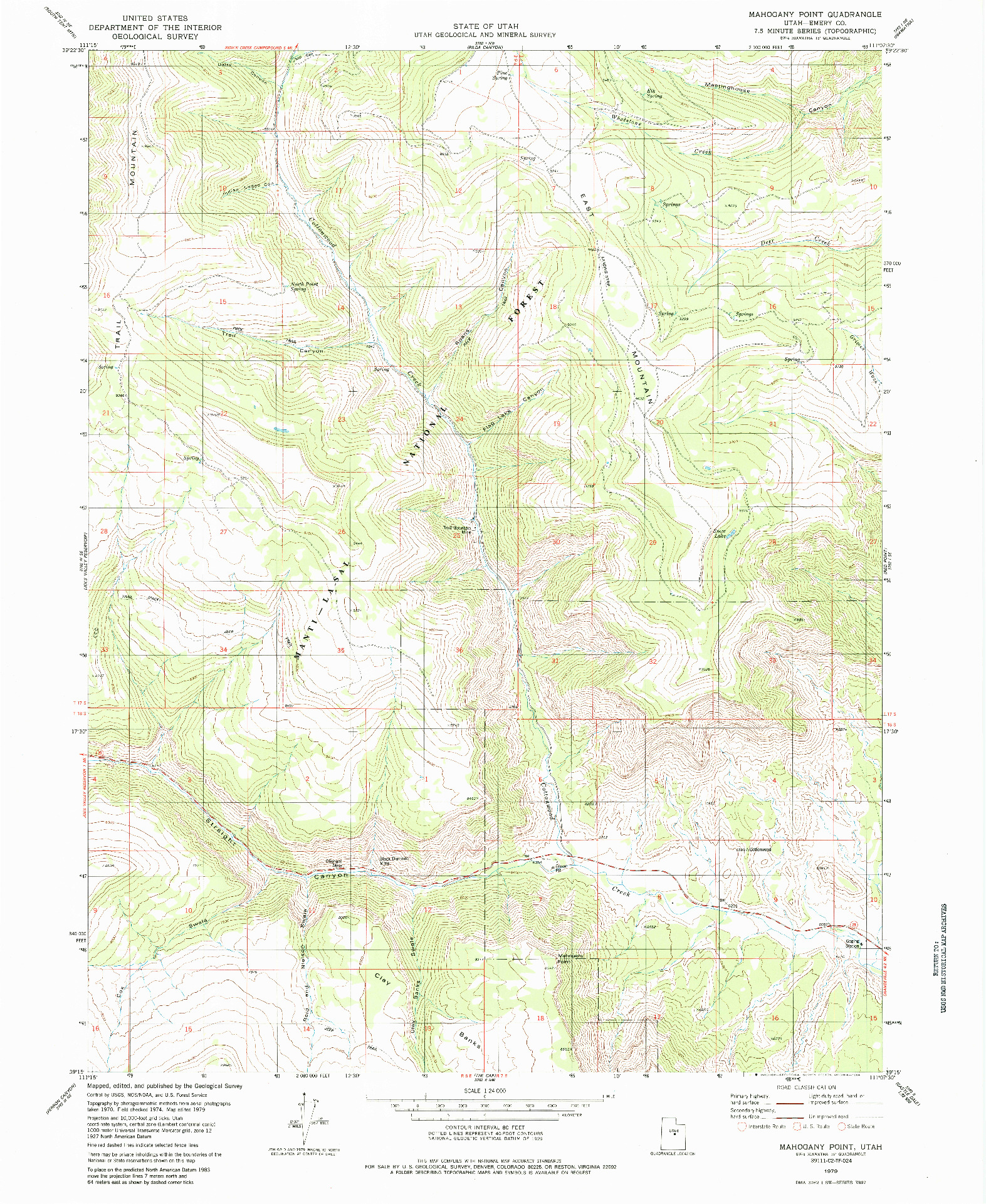 USGS 1:24000-SCALE QUADRANGLE FOR MAHOGANY POINT, UT 1979