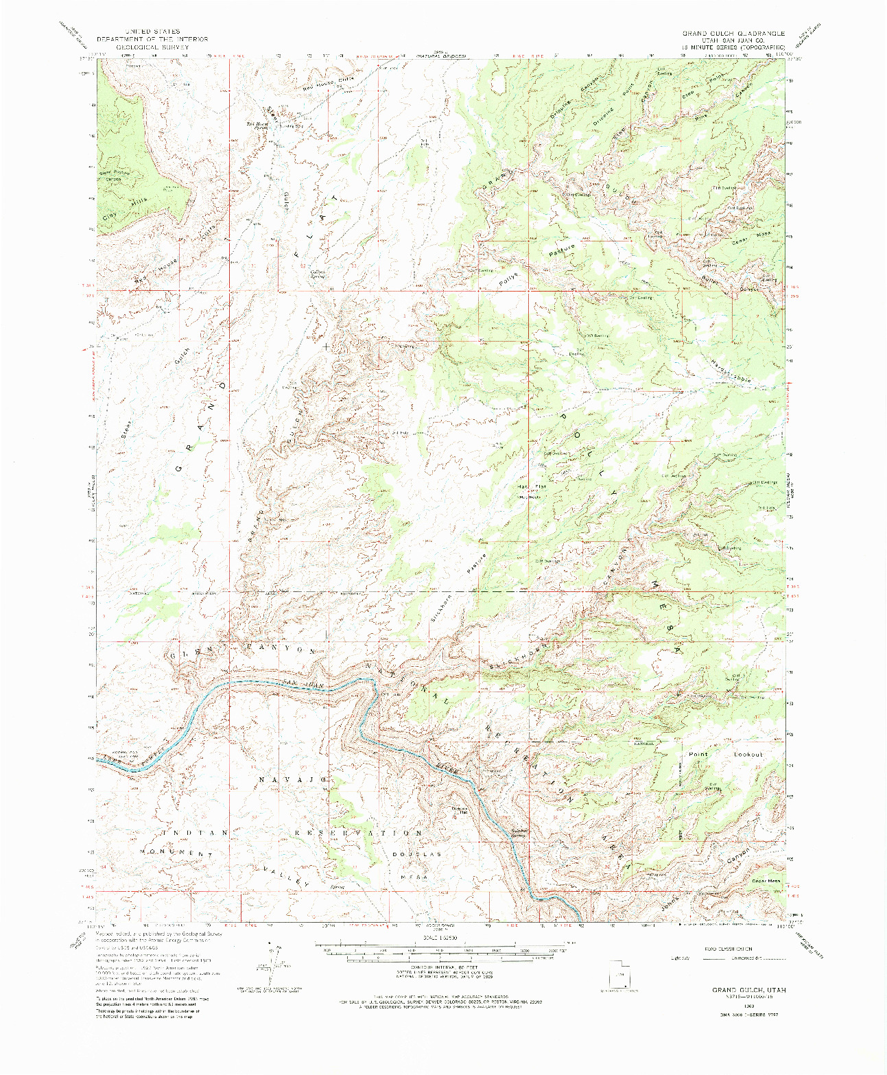 USGS 1:62500-SCALE QUADRANGLE FOR GRAND GULCH, UT 1963