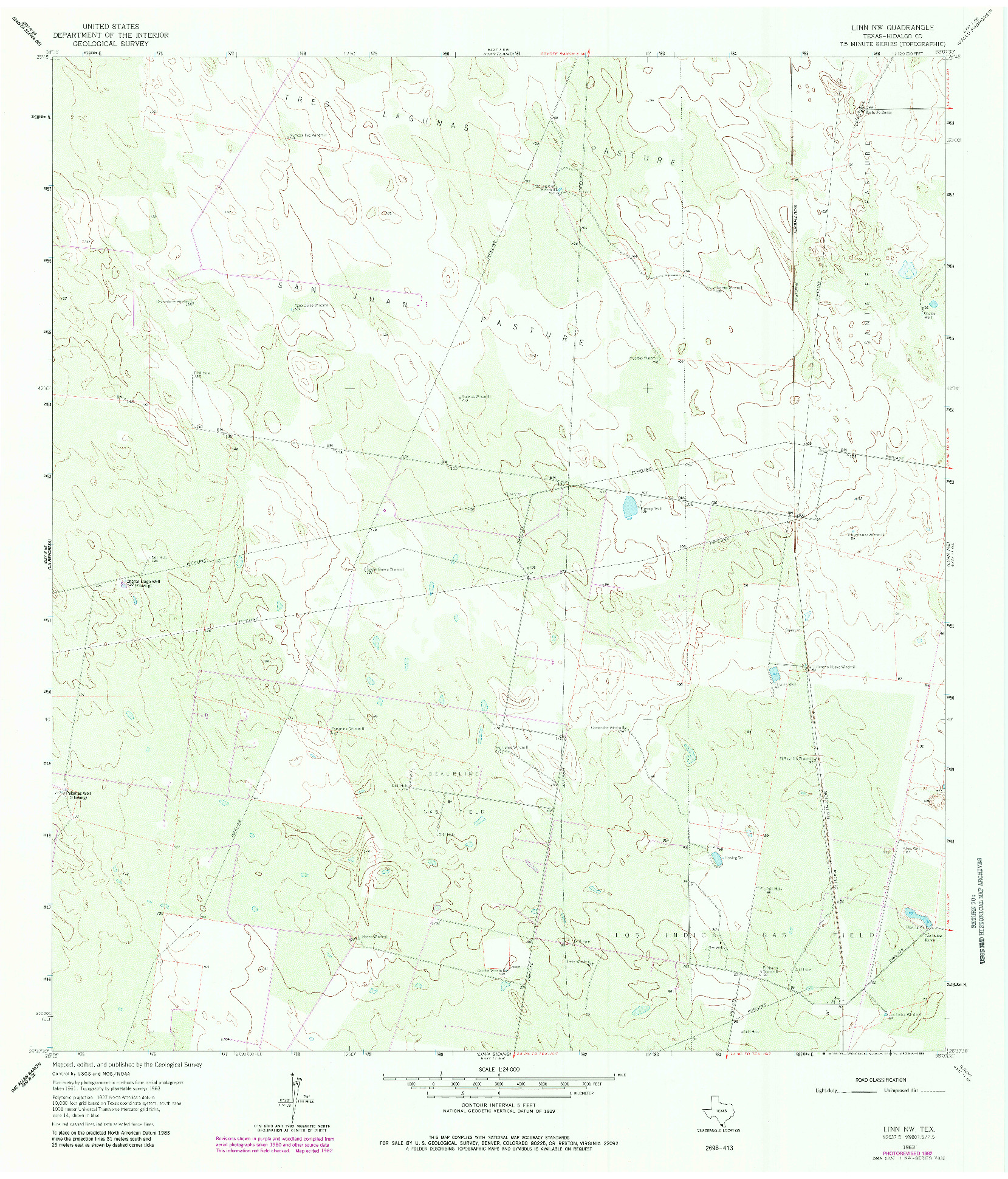 USGS 1:24000-SCALE QUADRANGLE FOR LINN NW, TX 1963