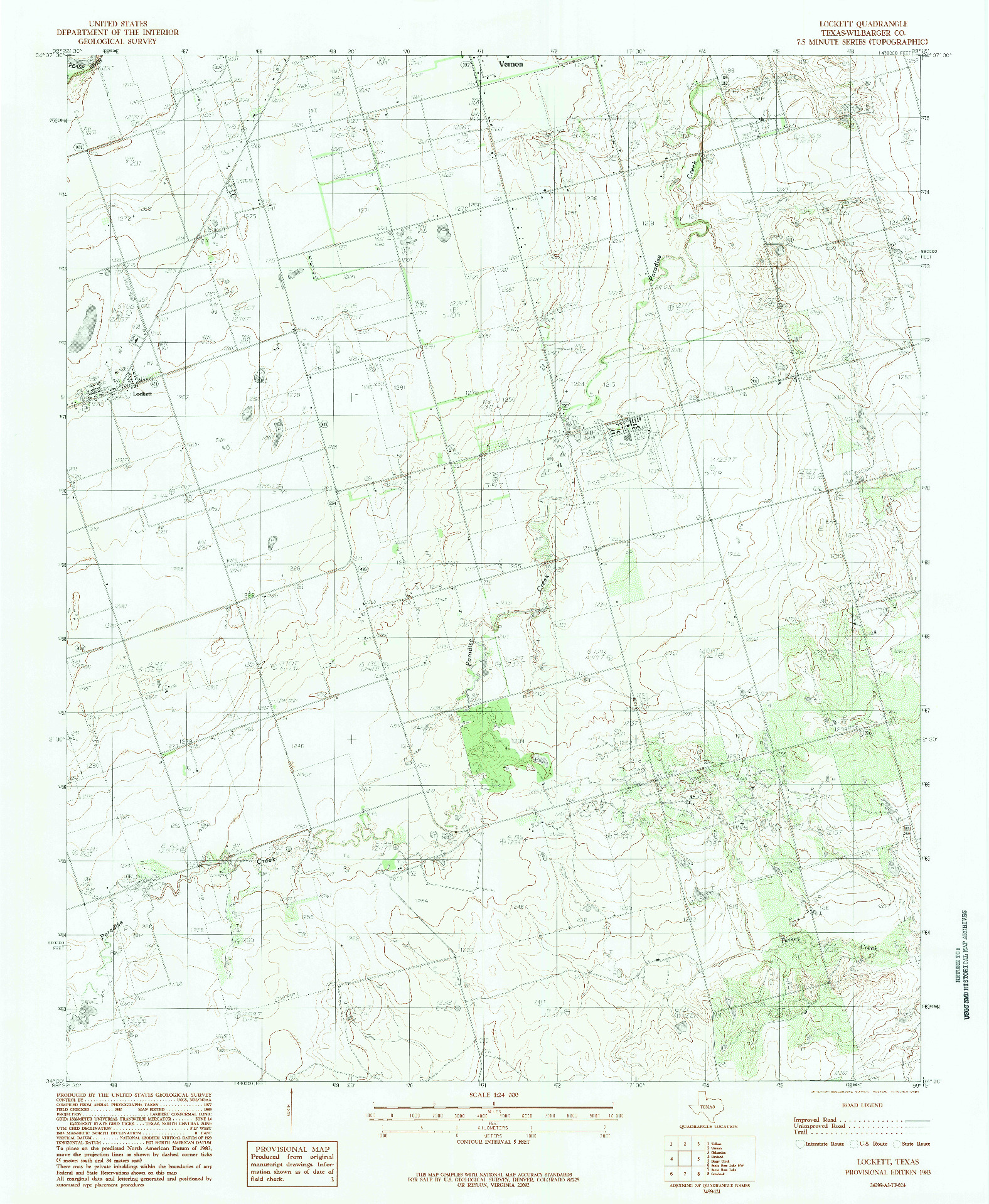 USGS 1:24000-SCALE QUADRANGLE FOR LOCKETT, TX 1983