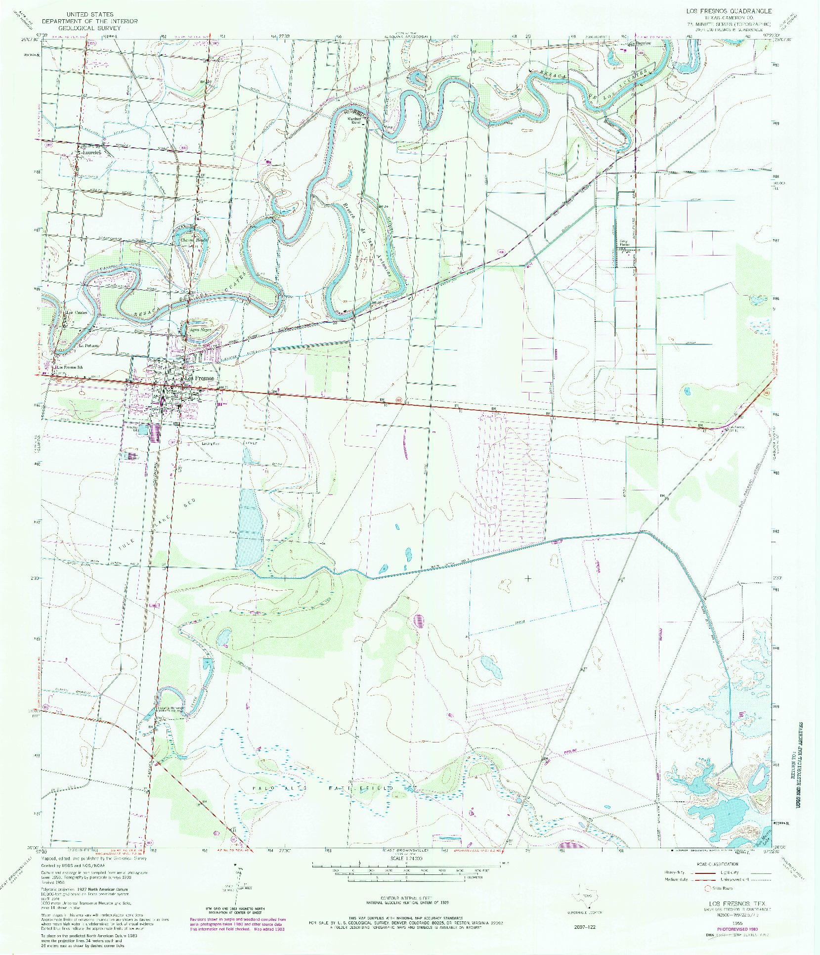 USGS 1:24000-SCALE QUADRANGLE FOR LOS FRESNOS, TX 1955