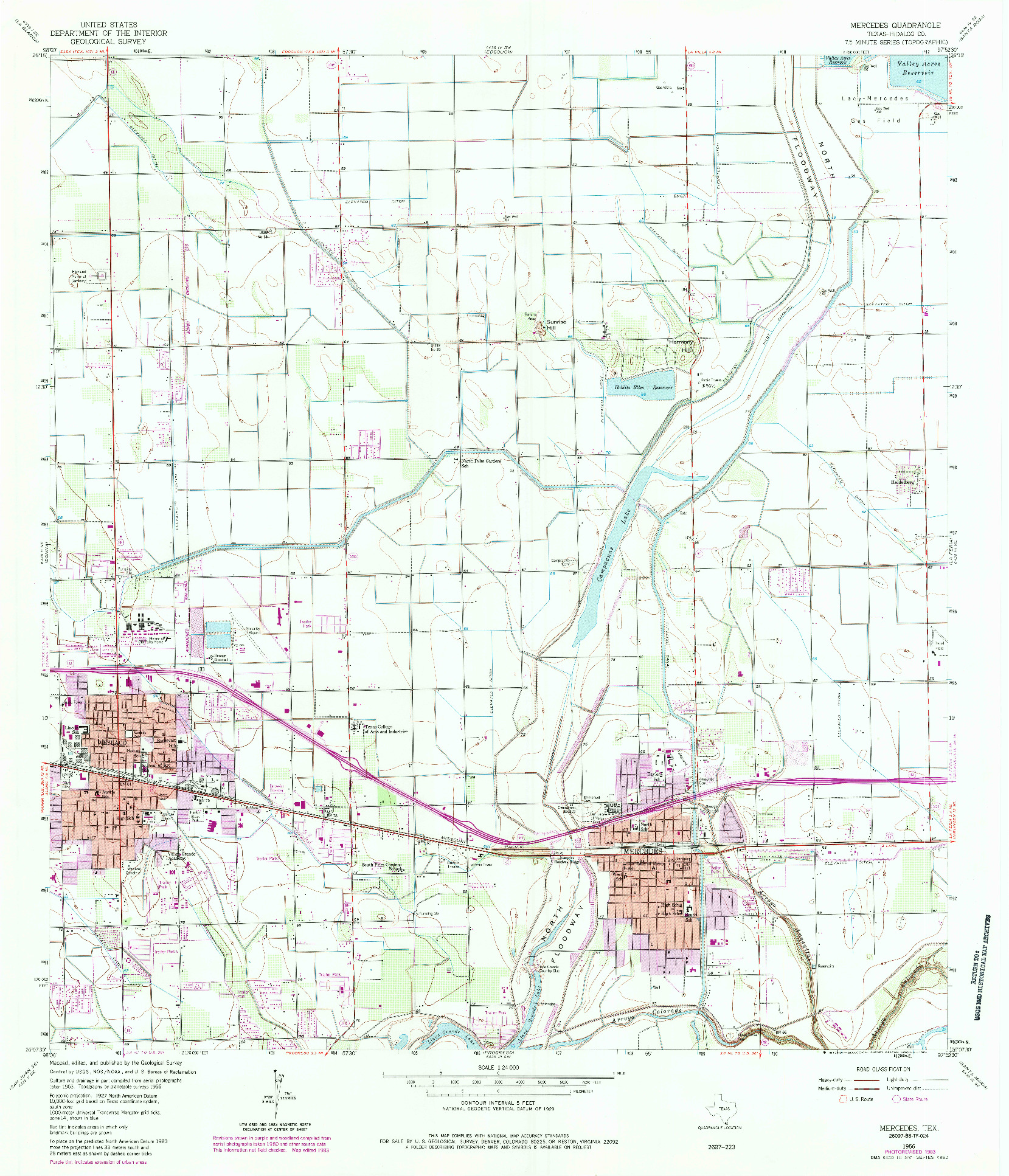 USGS 1:24000-SCALE QUADRANGLE FOR MERCEDES, TX 1956