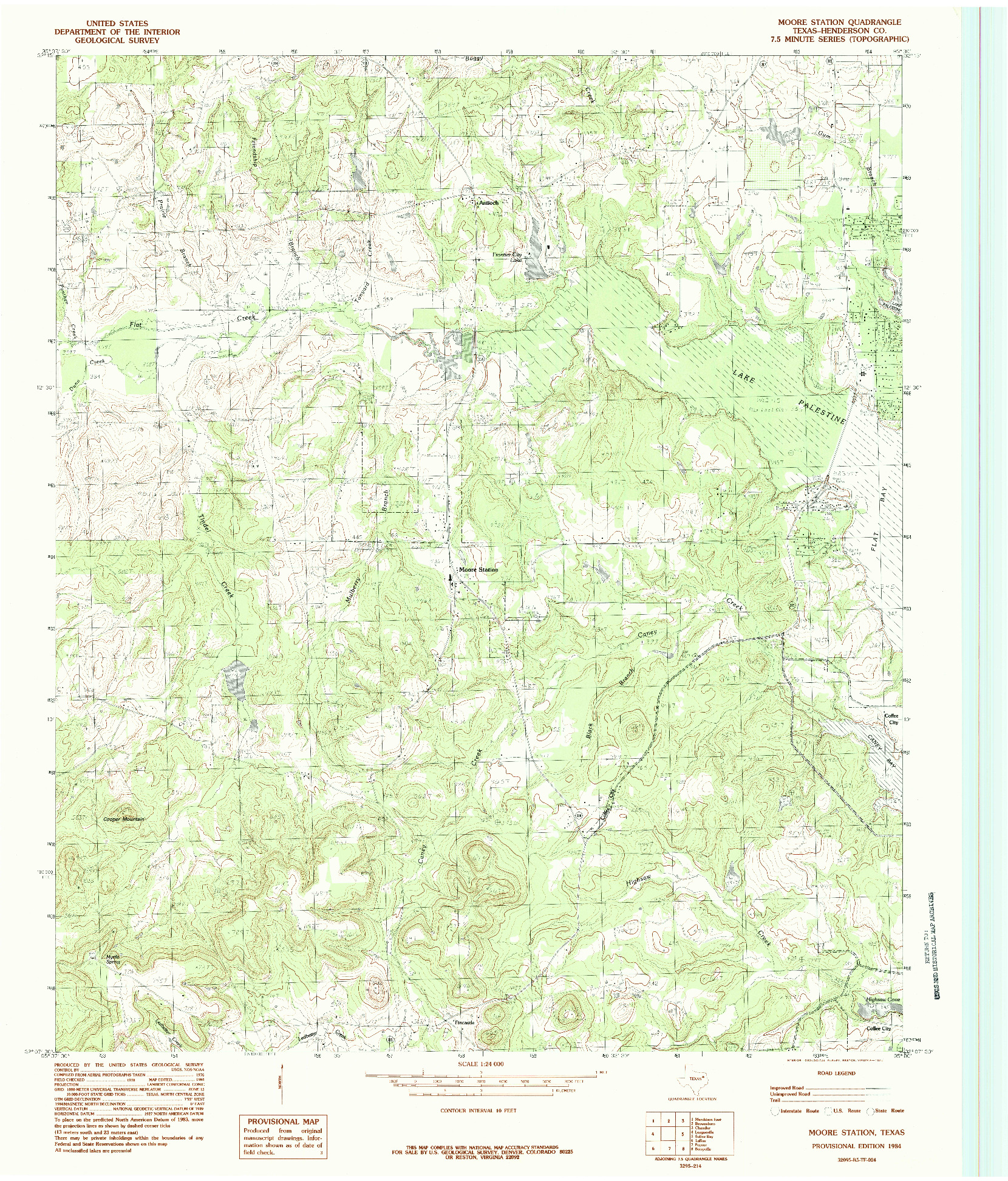 USGS 1:24000-SCALE QUADRANGLE FOR MOORE STATION, TX 1984