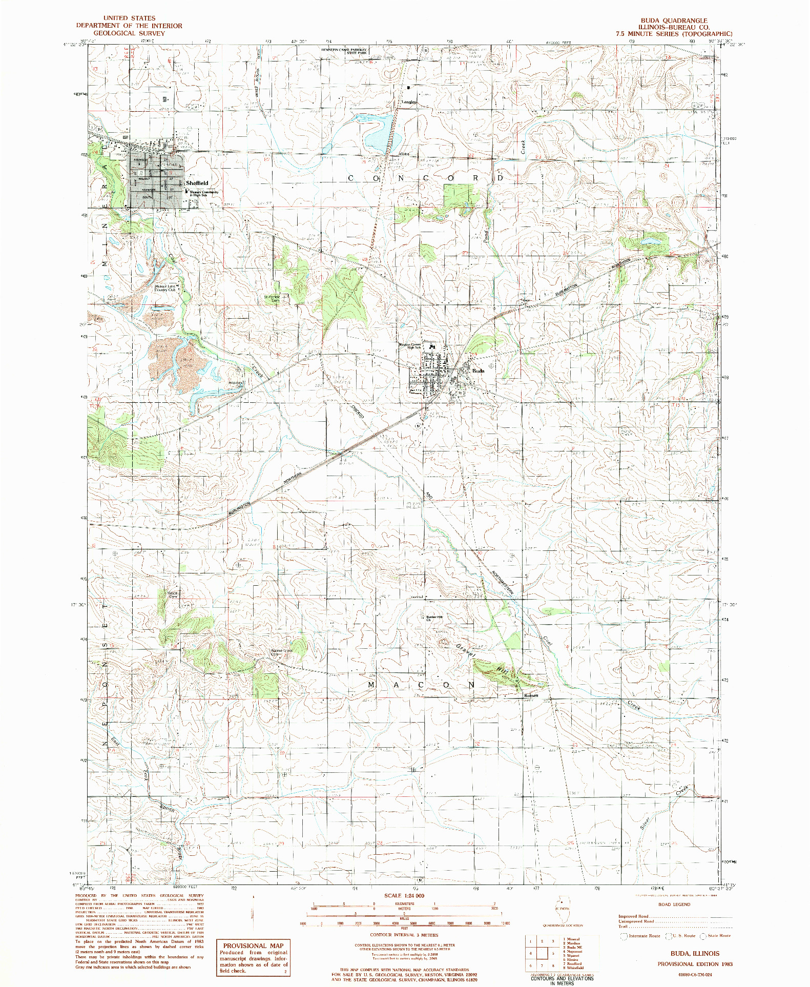 USGS 1:24000-SCALE QUADRANGLE FOR BUDA, IL 1983