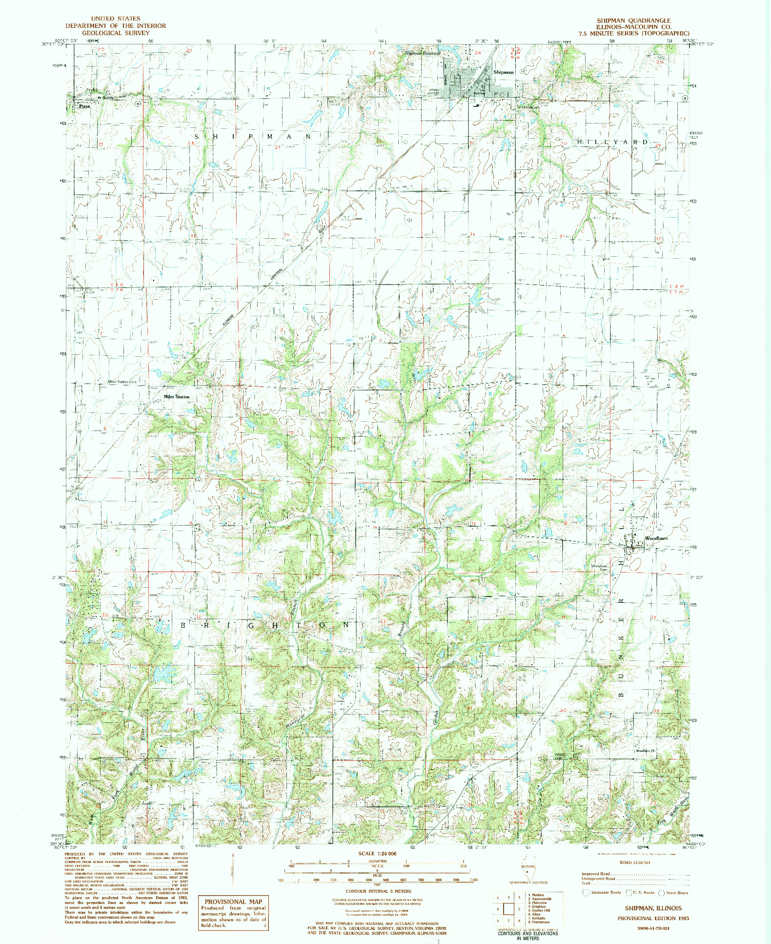 USGS 1:24000-SCALE QUADRANGLE FOR SHIPMAN, IL 1983