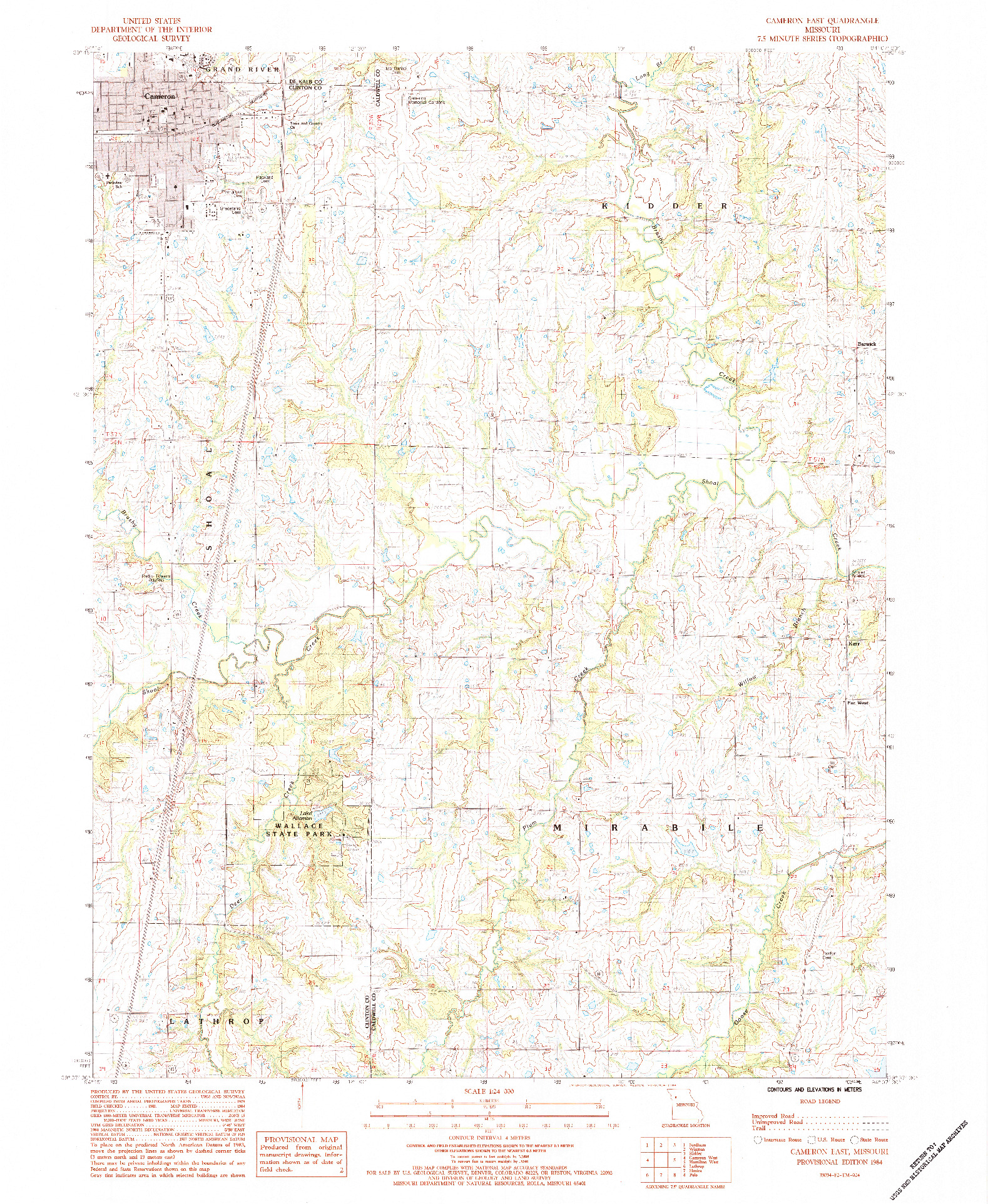 USGS 1:24000-SCALE QUADRANGLE FOR CAMERON EAST, MO 1984