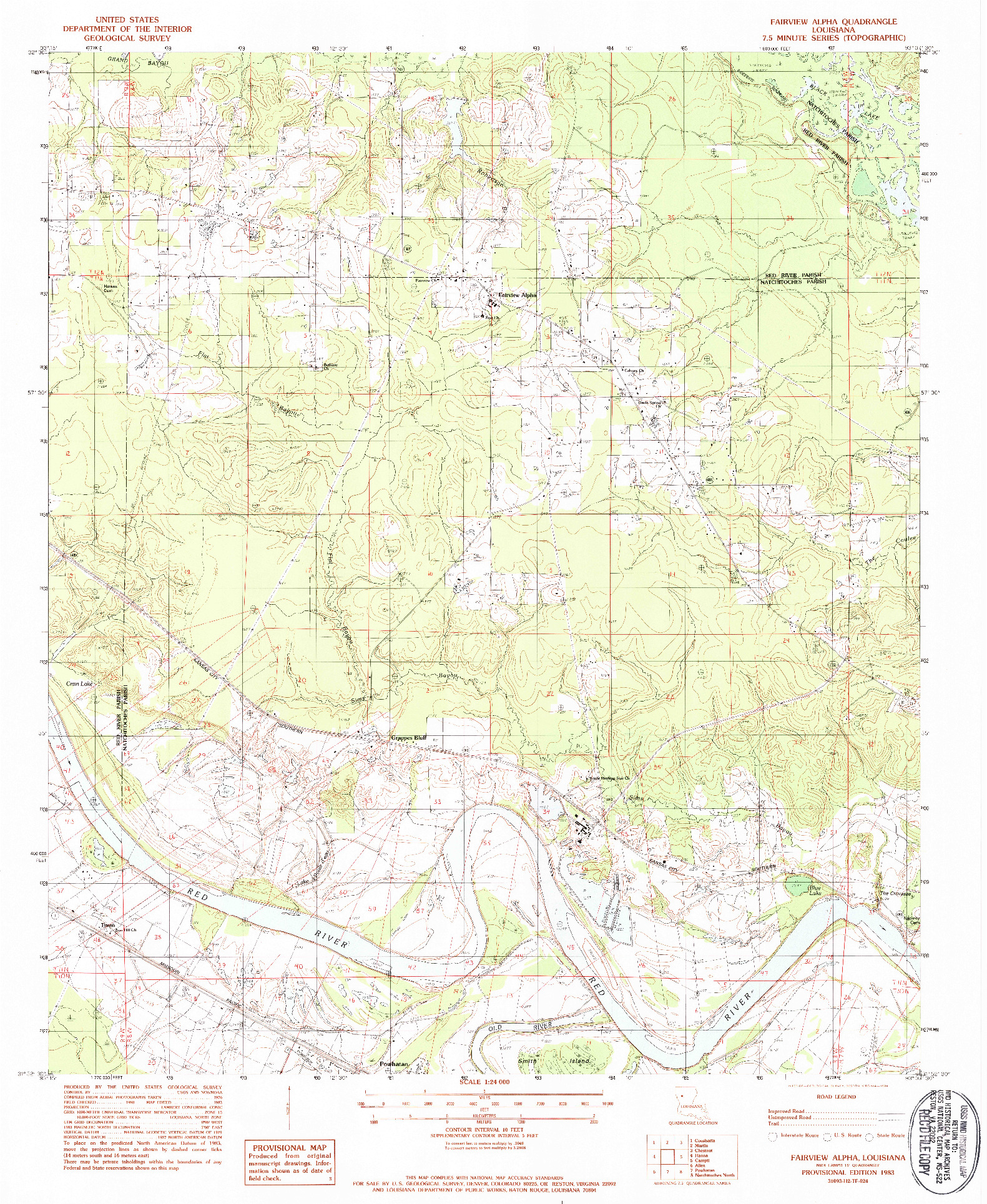 USGS 1:24000-SCALE QUADRANGLE FOR FAIRVIEW ALPHA, LA 1983