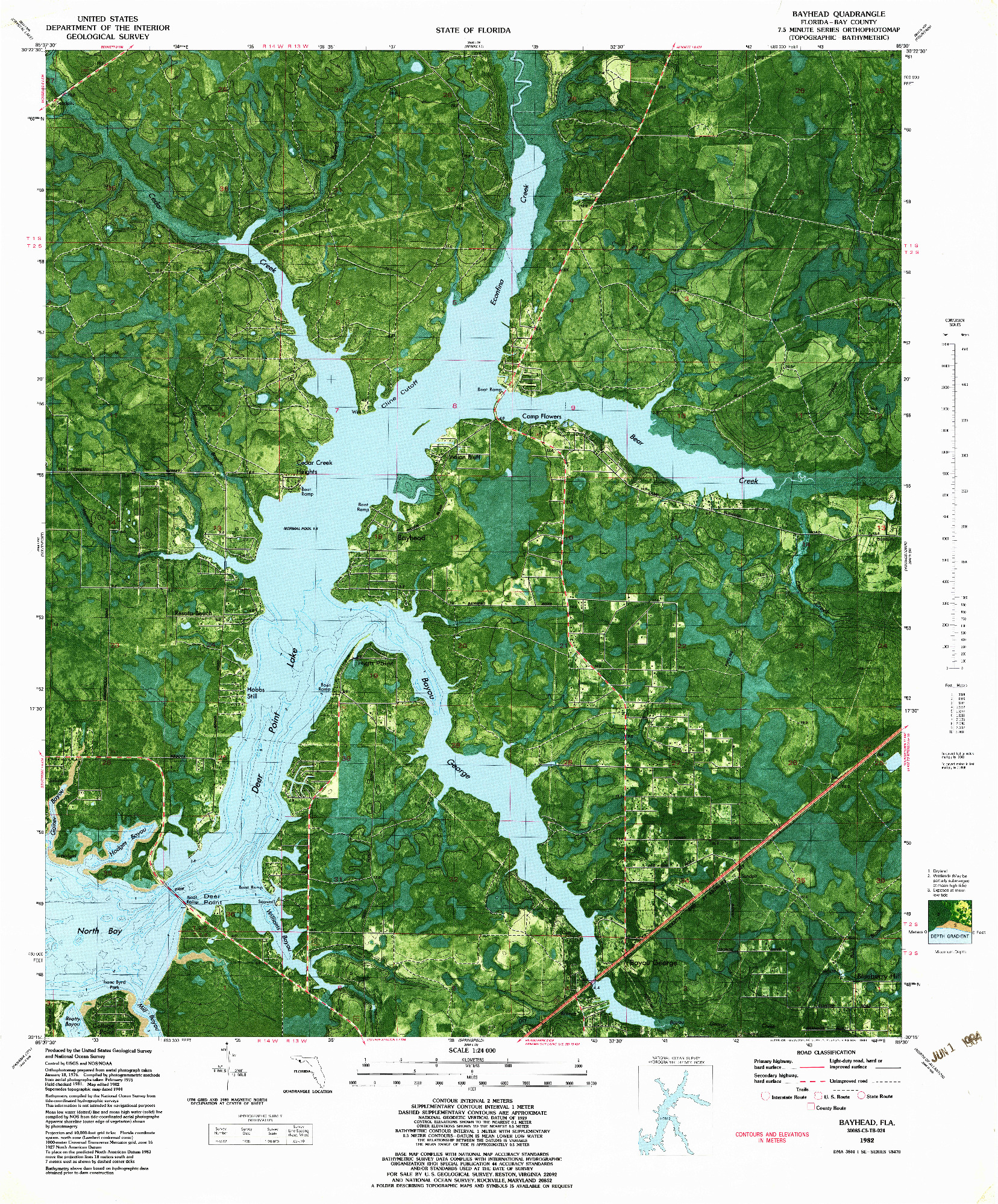 USGS 1:24000-SCALE QUADRANGLE FOR BAYHEAD, FL 1982