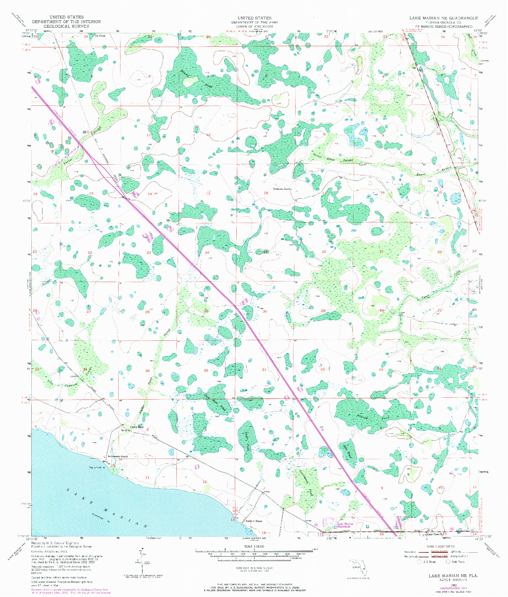 USGS 1:24000-SCALE QUADRANGLE FOR LAKE MARIAN NE, FL 1953