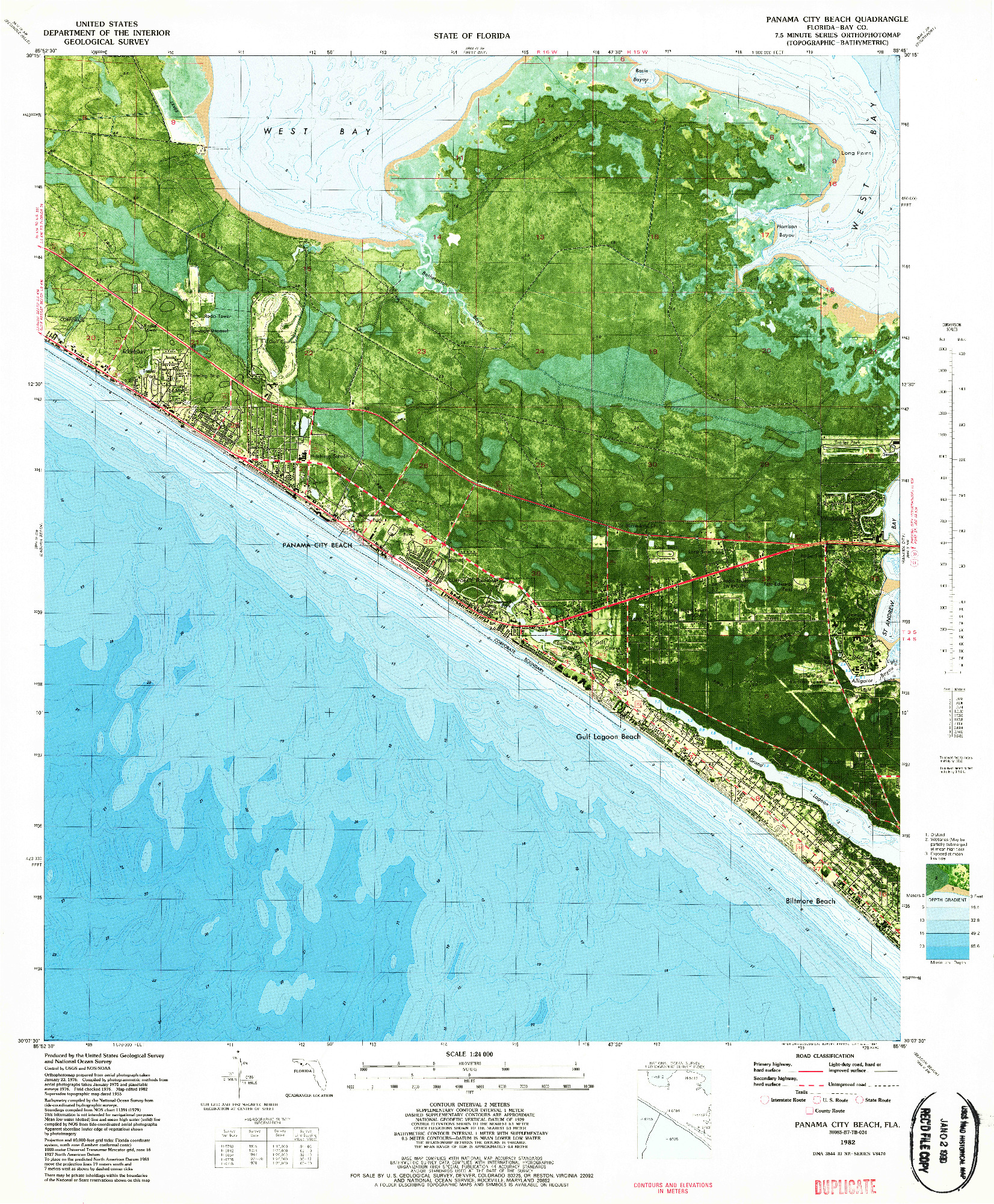 USGS 1:24000-SCALE QUADRANGLE FOR PANAMA CITY BEACH, FL 1982