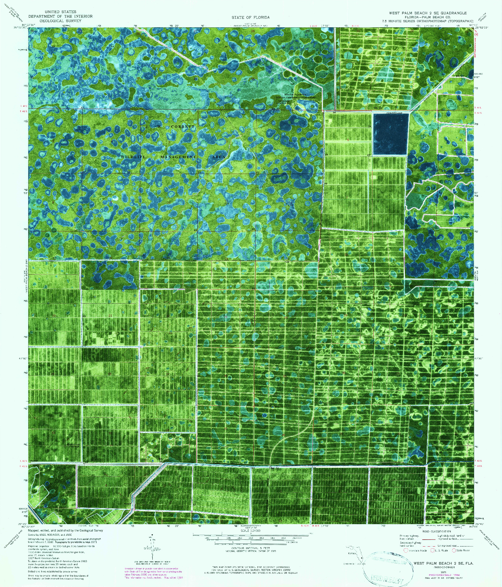 USGS 1:24000-SCALE QUADRANGLE FOR WEST PALM BEACH 2 SE, FL 1971