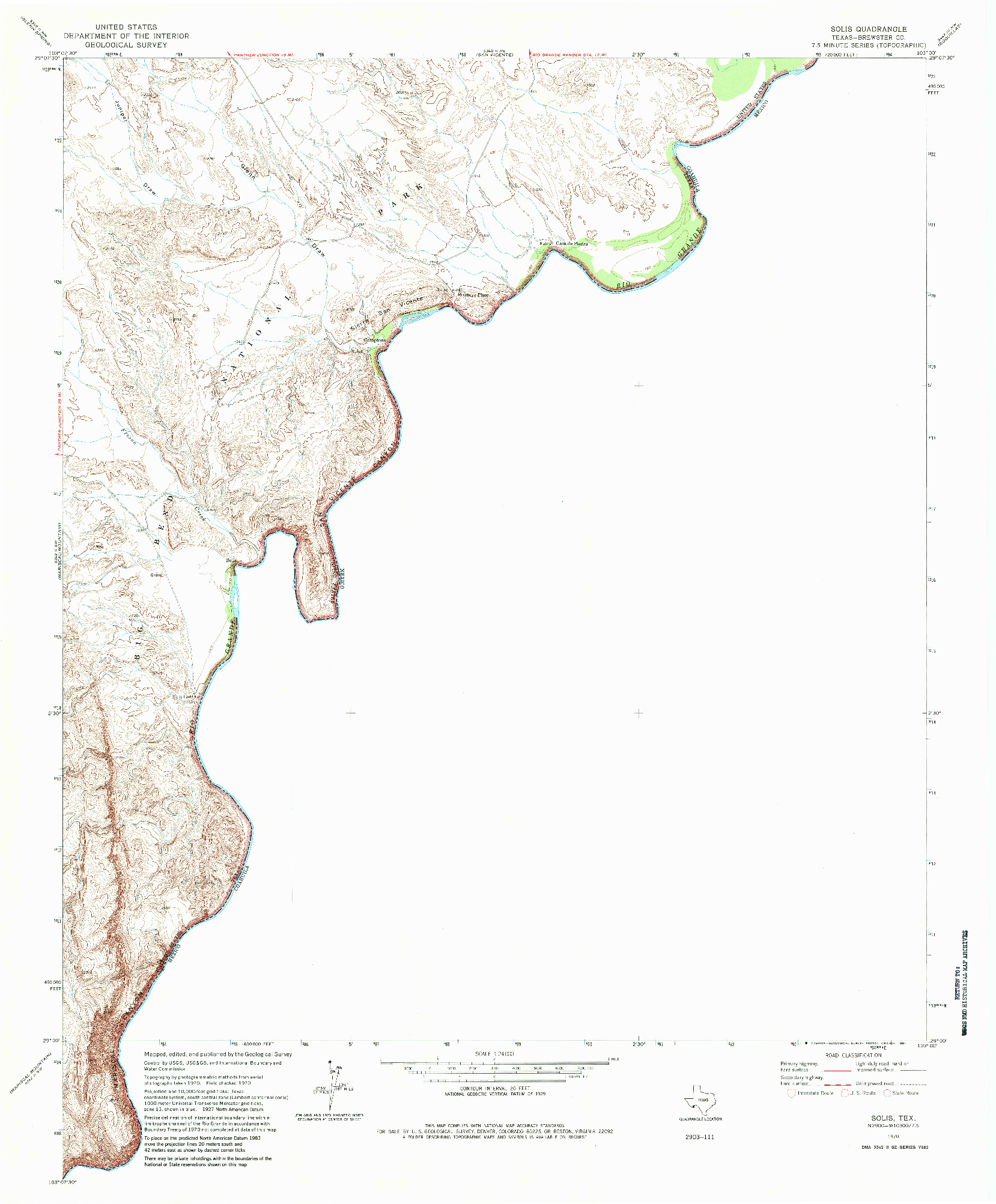 USGS 1:24000-SCALE QUADRANGLE FOR SOLIS, TX 1970