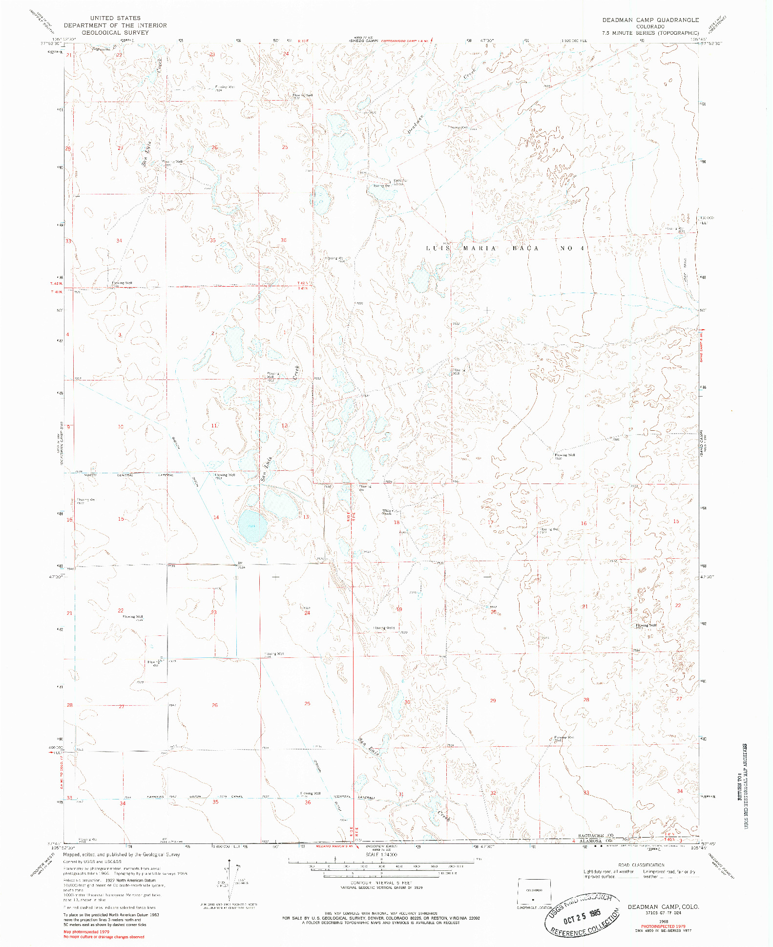 USGS 1:24000-SCALE QUADRANGLE FOR DEADMAN CAMP, CO 1968