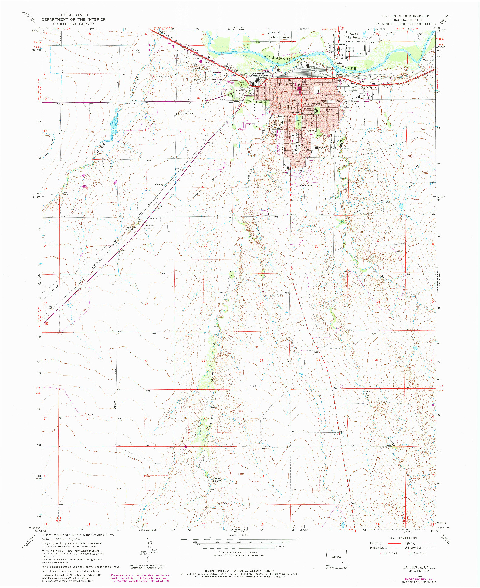 USGS 1:24000-SCALE QUADRANGLE FOR LA JUNTA, CO 1966