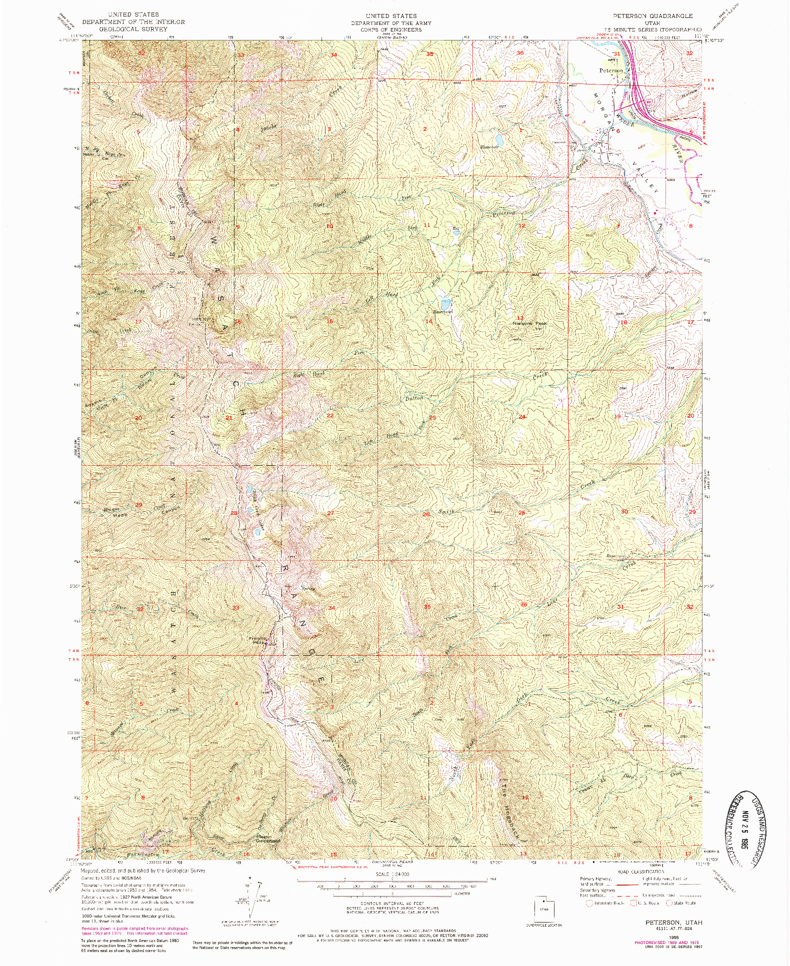 USGS 1:24000-SCALE QUADRANGLE FOR PETERSON, UT 1955