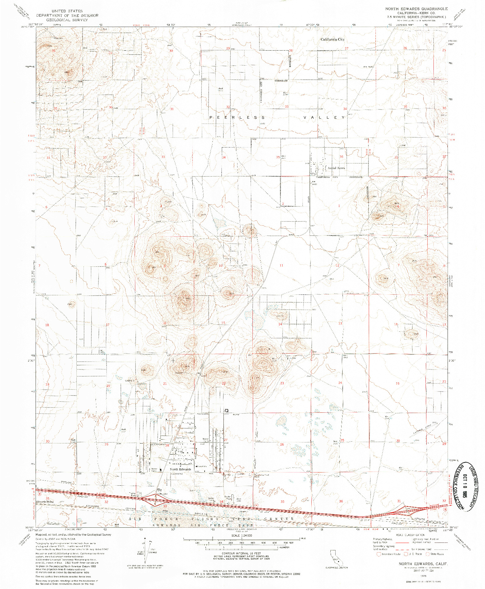 USGS 1:24000-SCALE QUADRANGLE FOR NORTH EDWARDS, CA 1973