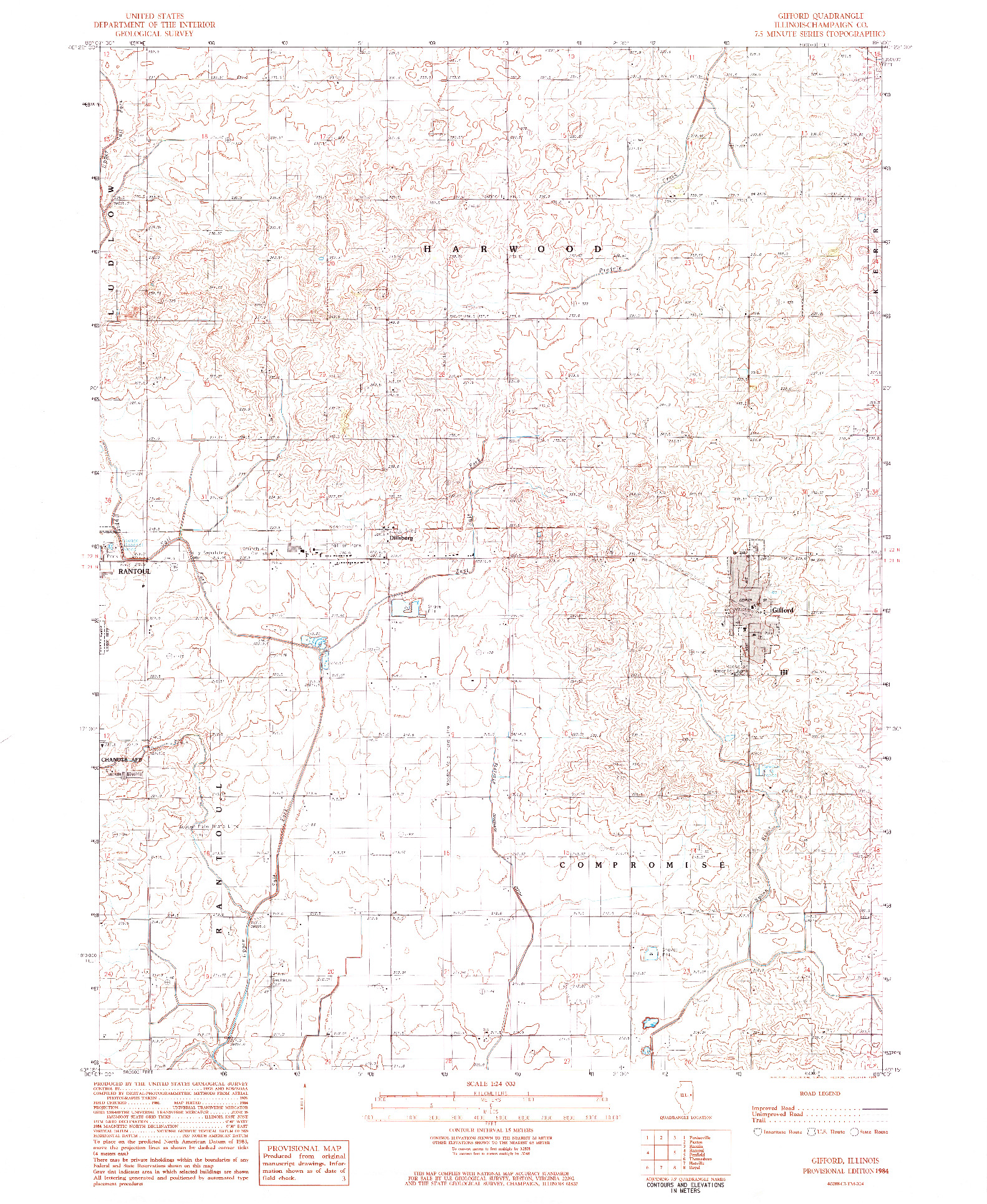 USGS 1:24000-SCALE QUADRANGLE FOR GIFFORD, IL 1984
