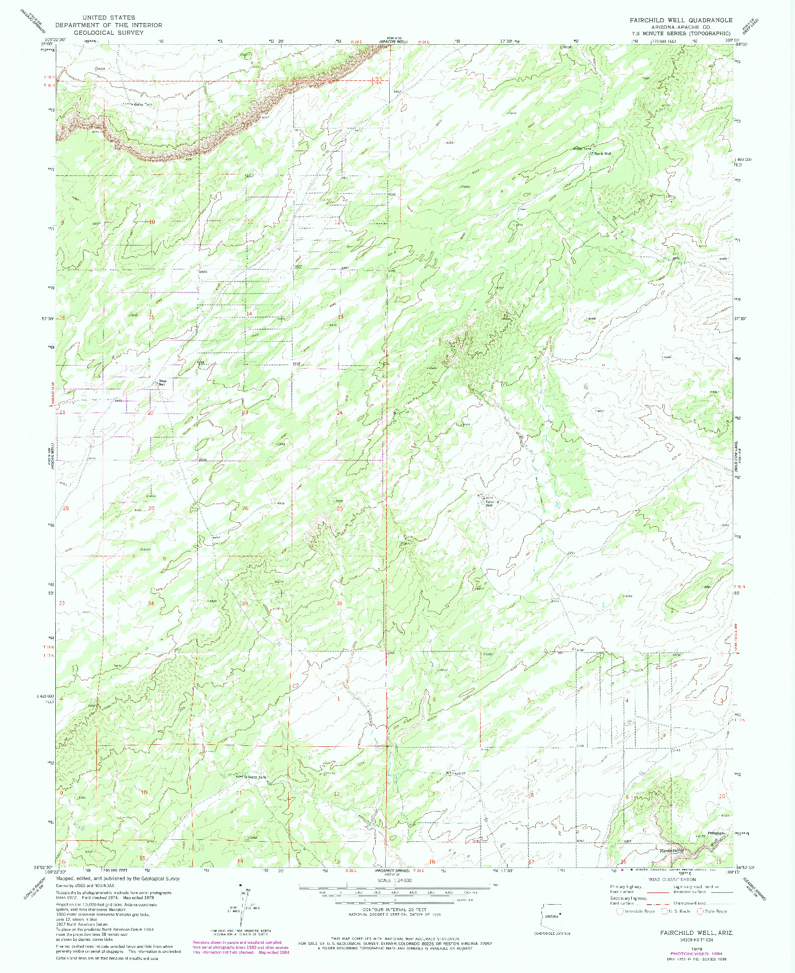 USGS 1:24000-SCALE QUADRANGLE FOR FAIRCHILD WELL, AZ 1979