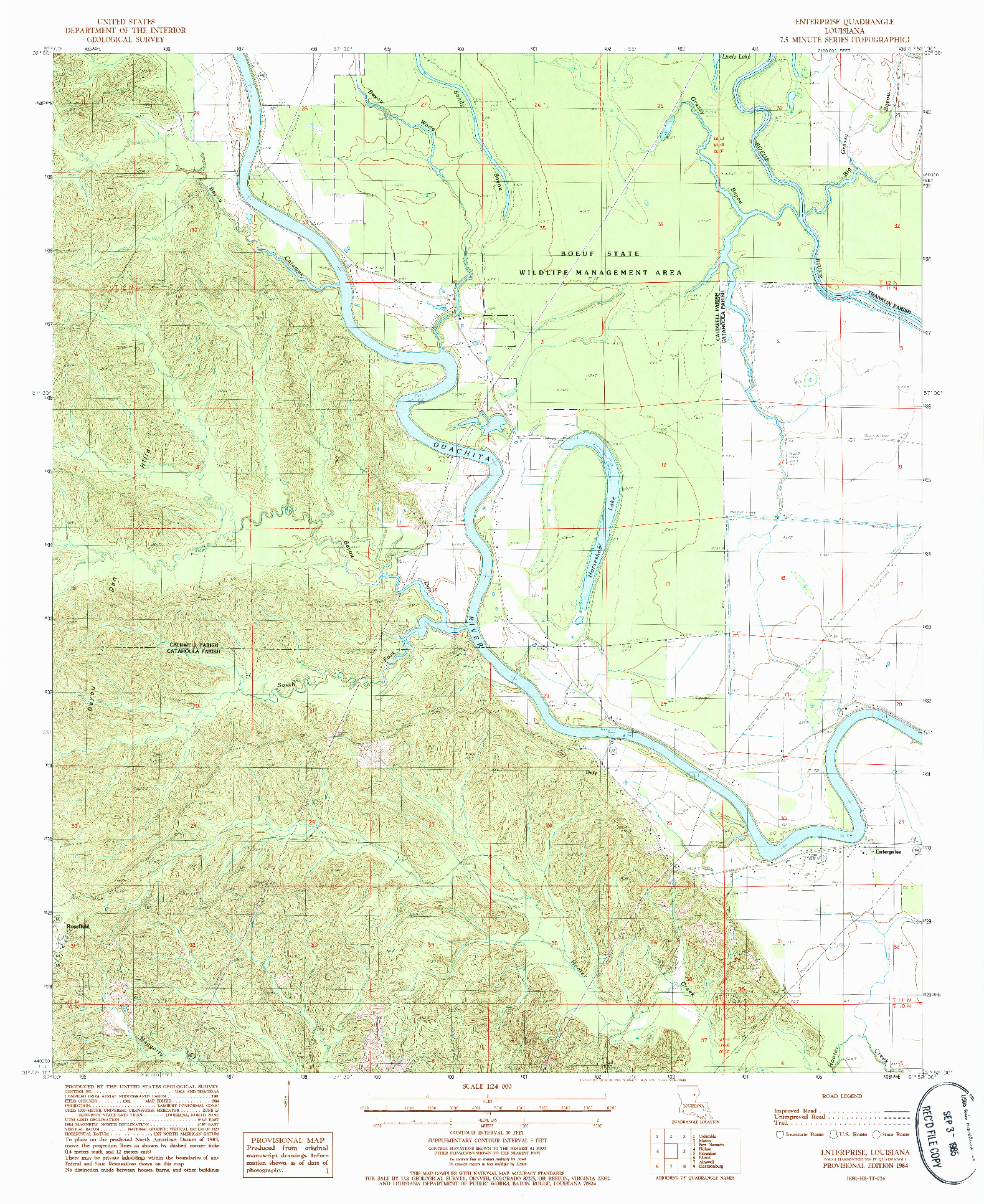 USGS 1:24000-SCALE QUADRANGLE FOR ENTERPRISE, LA 1984